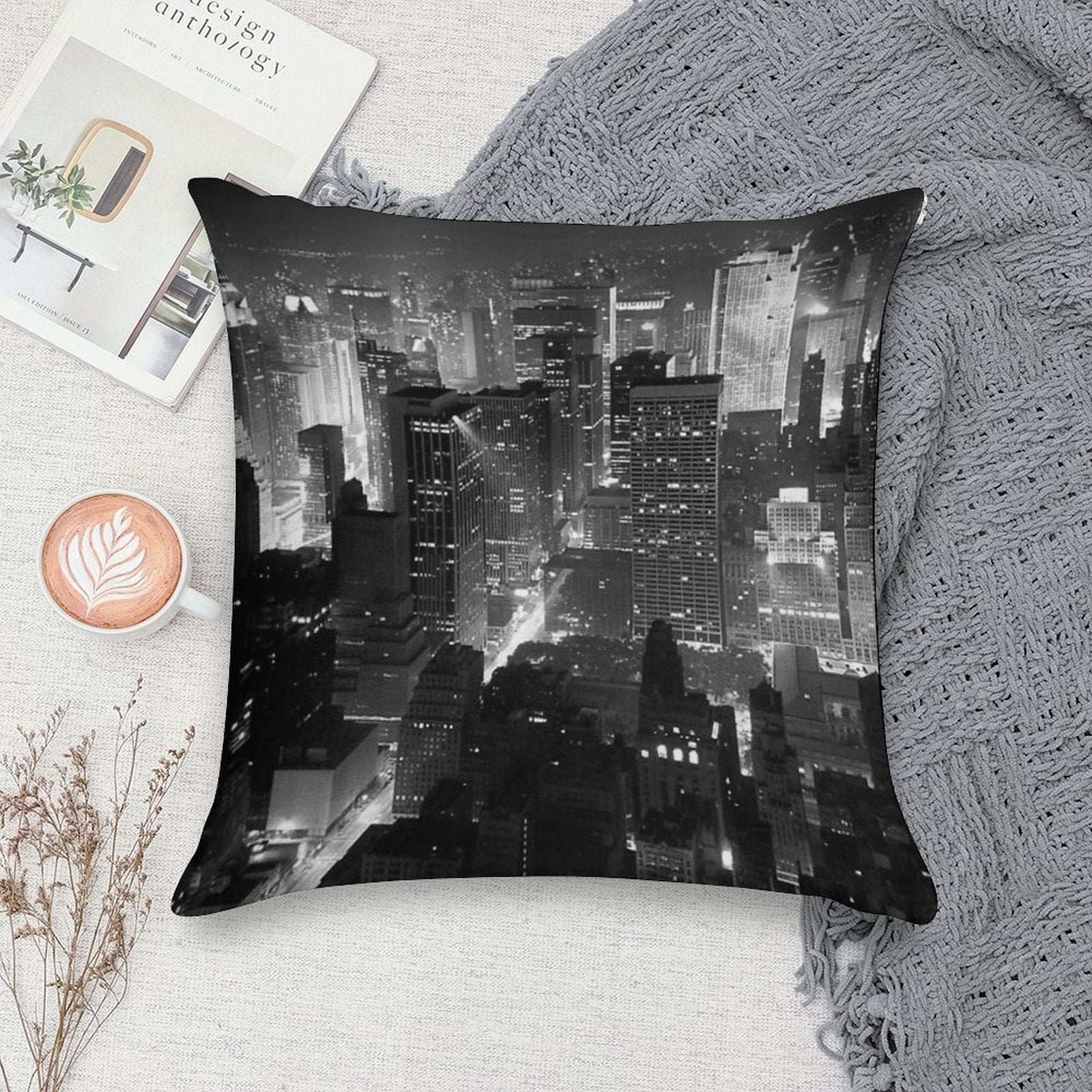 Sleepless In Manhattan Soft Gift Ready Throw Pillow