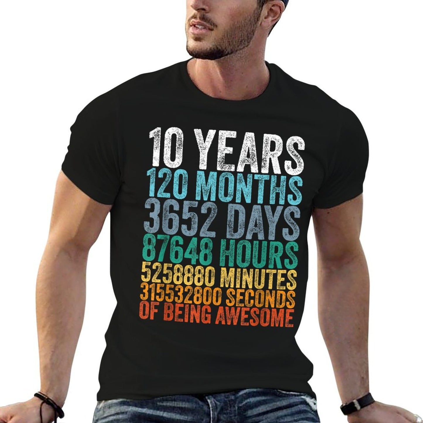 10 Year Old BDay Decorations Son Boy 10yr 10th Birthday Cotton T-Shirt