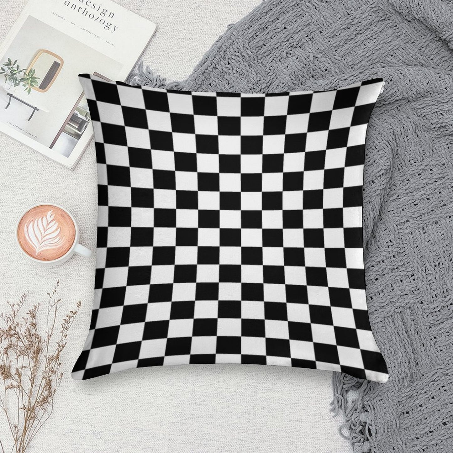 Checkered Racing Car Flag Pillow And Cushion Cover Soft Shrink-Resistant Throw Pillow
