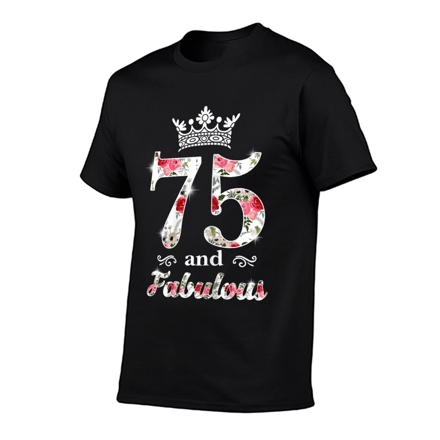 Womens 75 And Fabulous Queen 75th Birthday Trendy Pattern T-Shirt