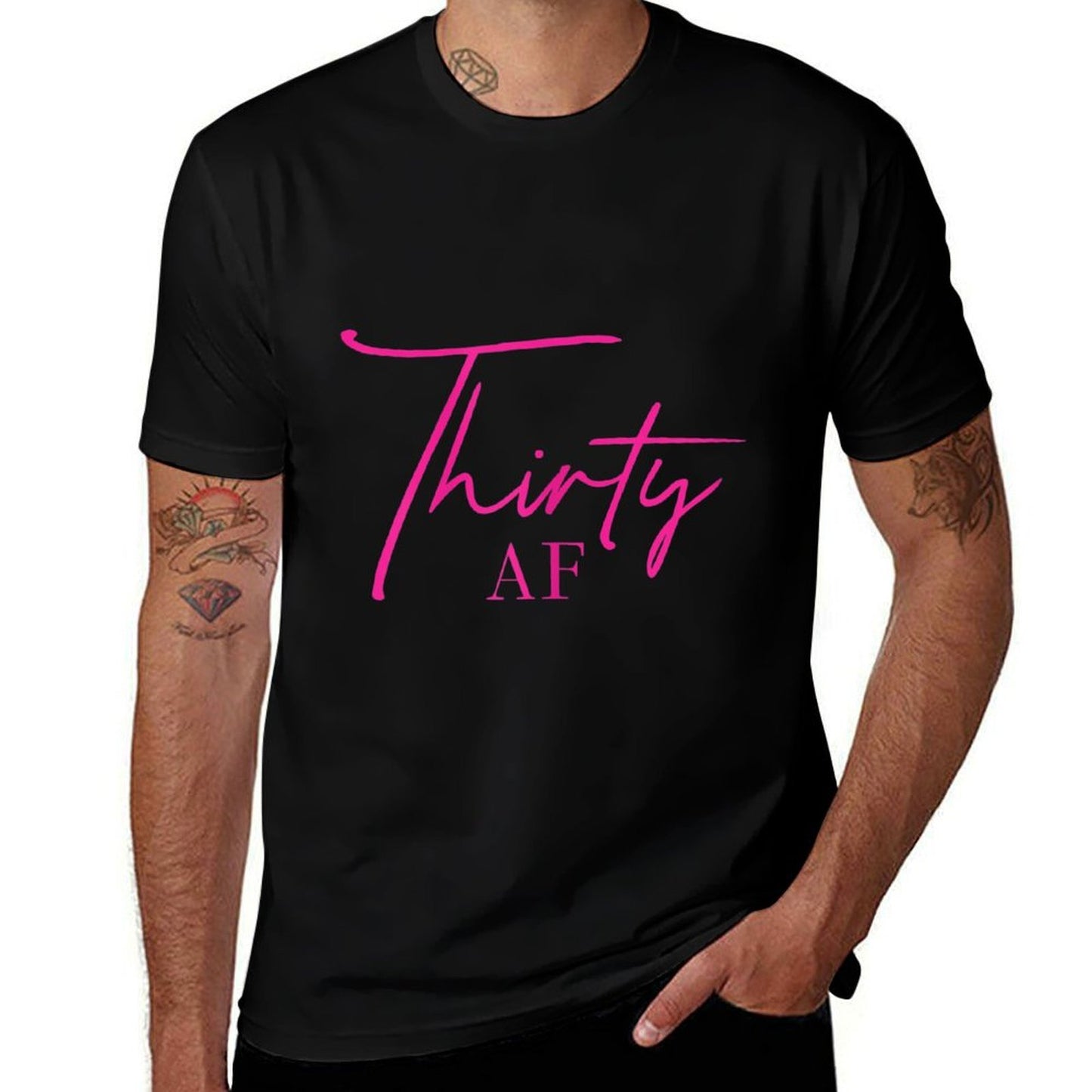 Womens Thirty AF 30th Birthday Tshirt Born in 1990 30th Birthday Trendy Pattern T-Shirt
