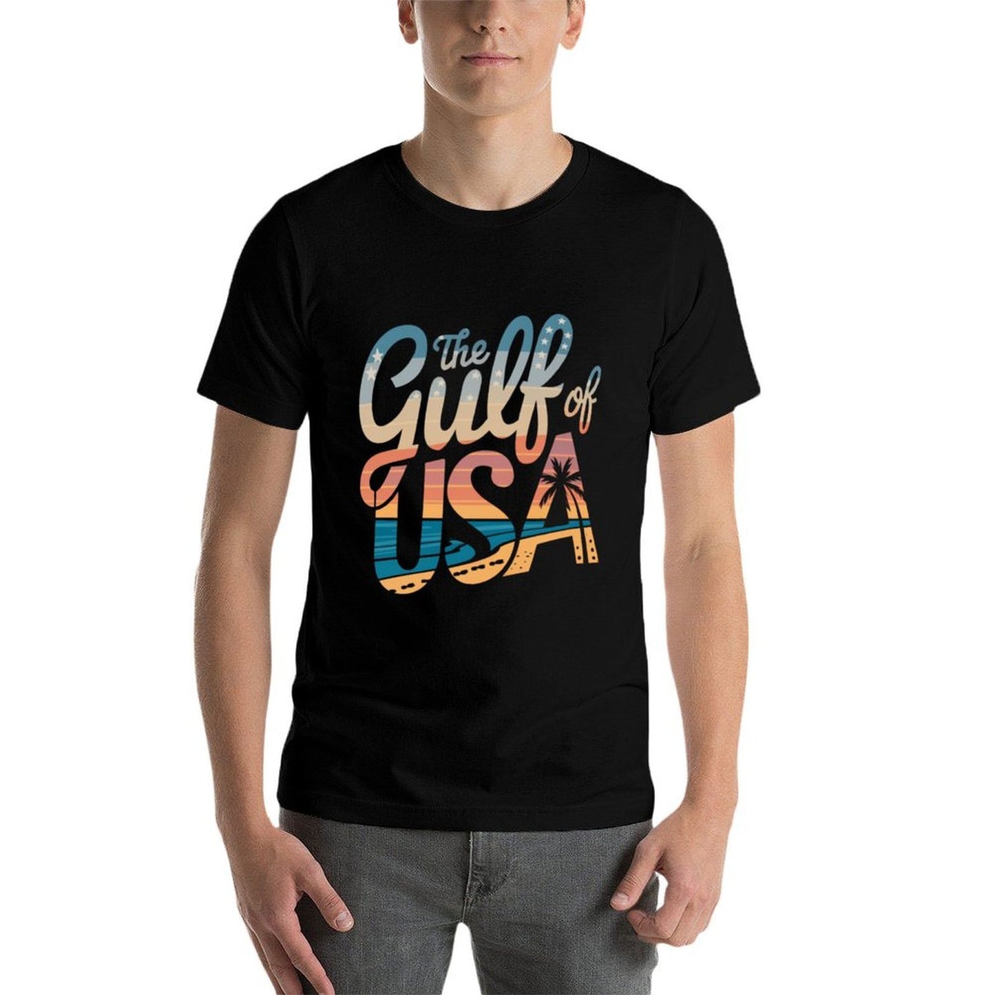 The Gulf of USA America Beach Vacation Design Cotton T-Shirt