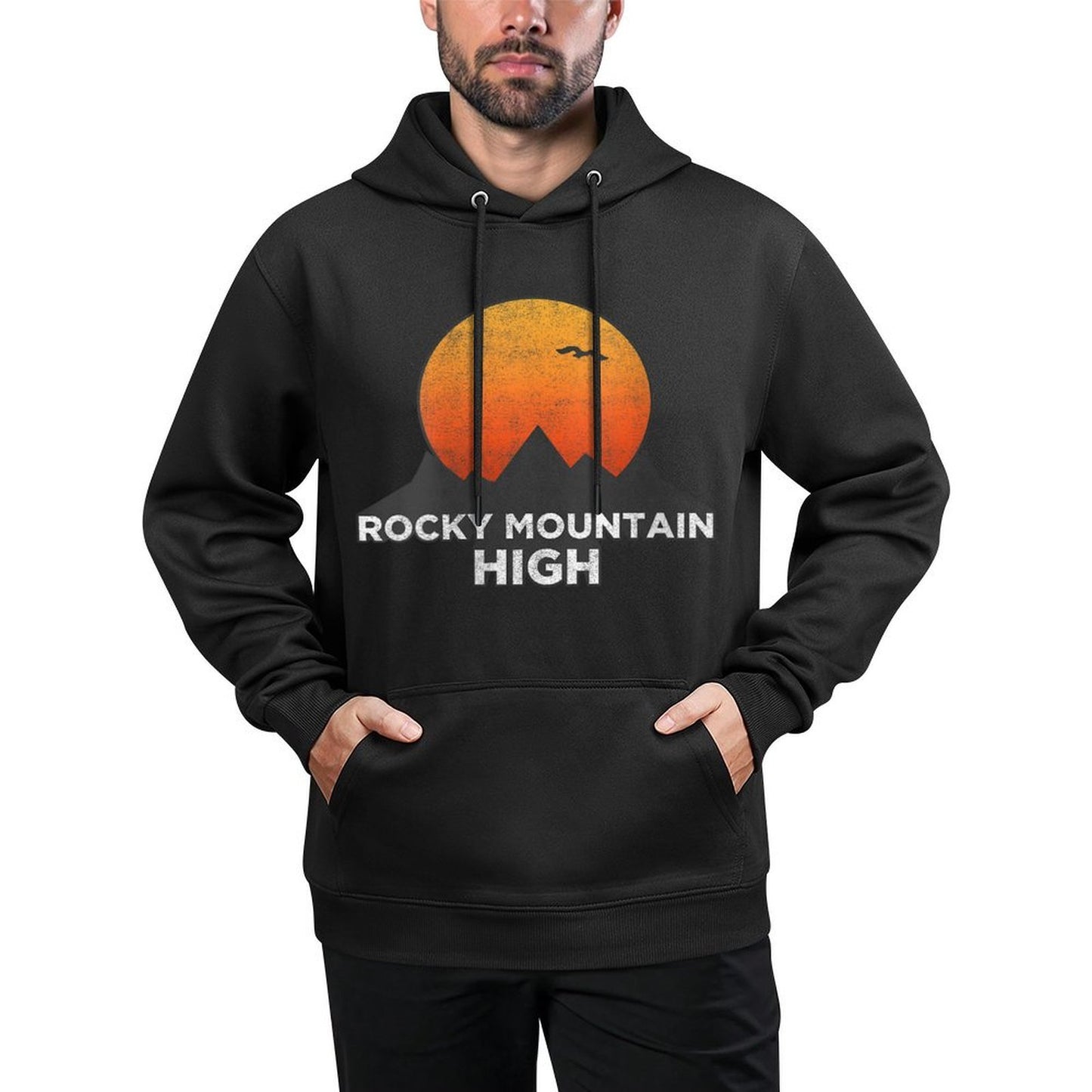 Womens Trendy Rocky Mountain High Sunset Cotton-Polyester Blend Hoodie