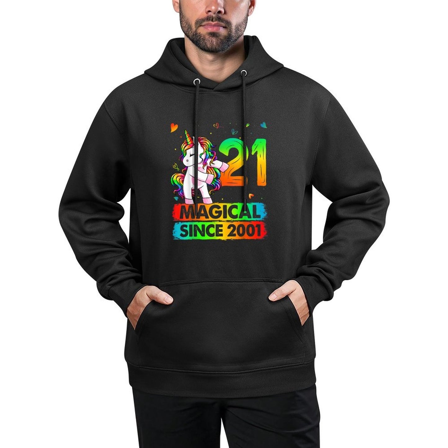21 Year Old Unicorn Flossing 21st Birthday Unicorn Party Breathable Fabric Hoodie