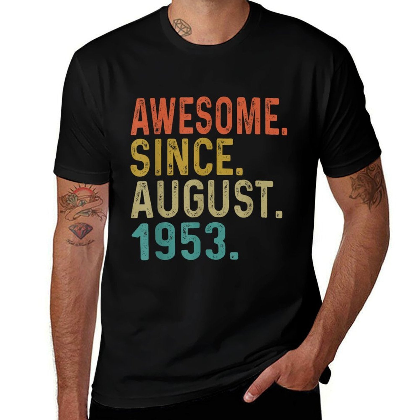 70 Year Old Awesome Since August 1953 Gifts 70th Birthday  Breathable T-Shirt