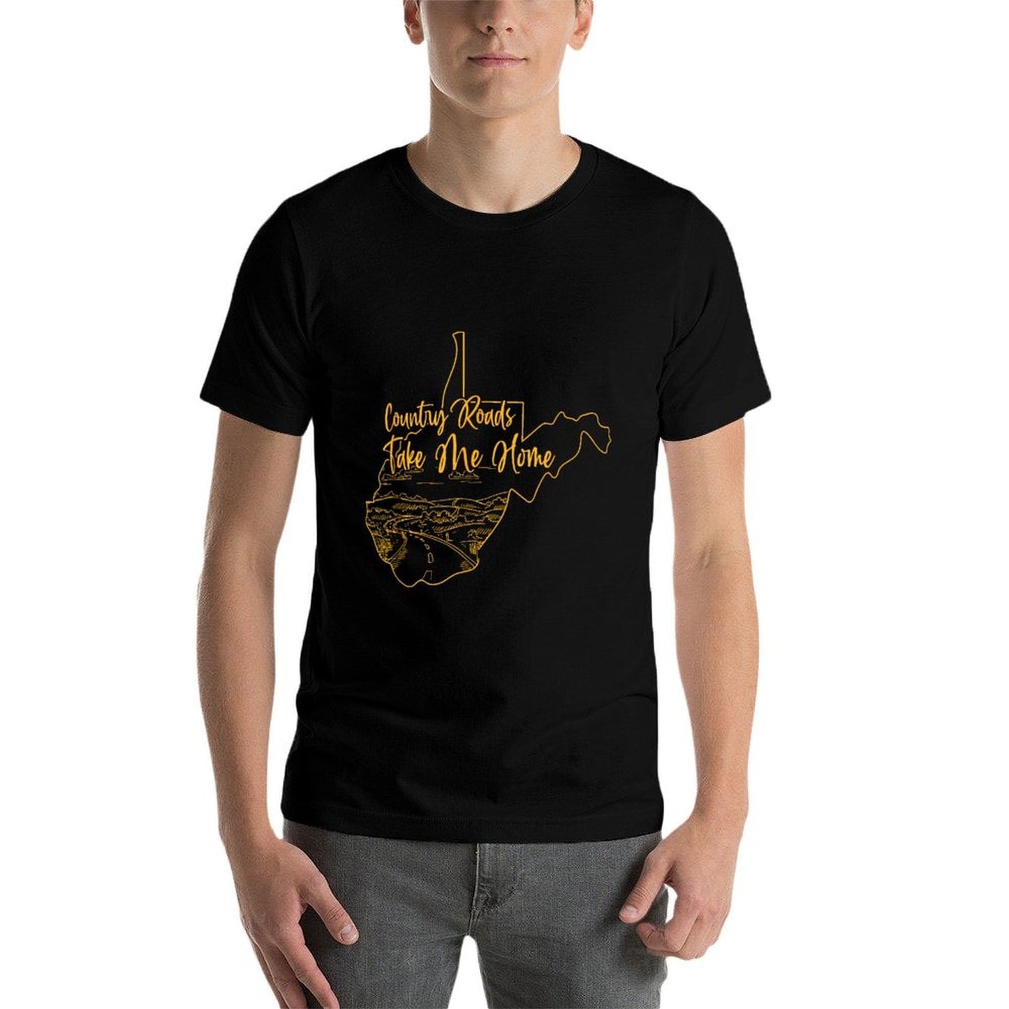 West Virginia Pride WV Home Country Roads Footprint Slim-fit Cut T-Shirt