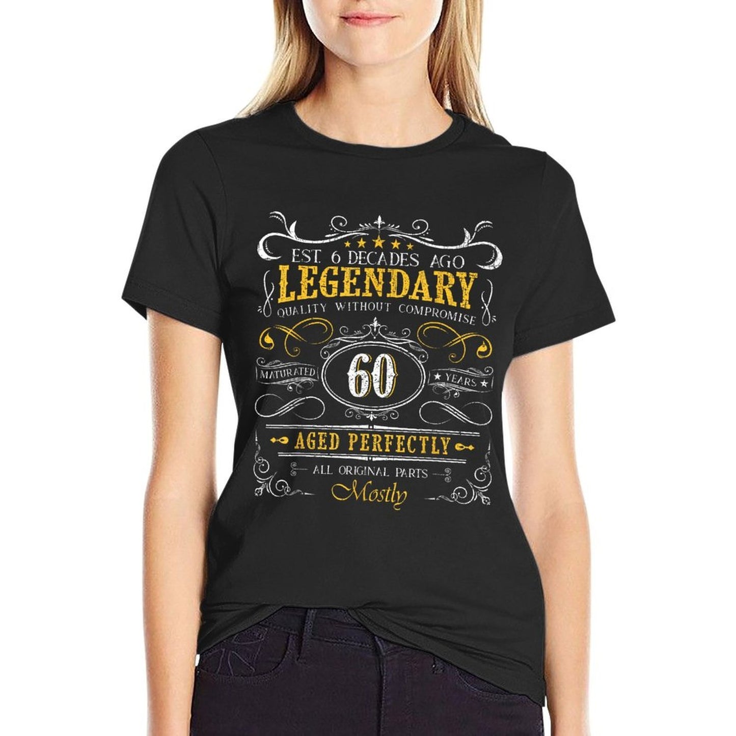 Vintage Legendary 60 Years Old Aged Perfectly 60th Birthday Heathered Texture T-Shirt
