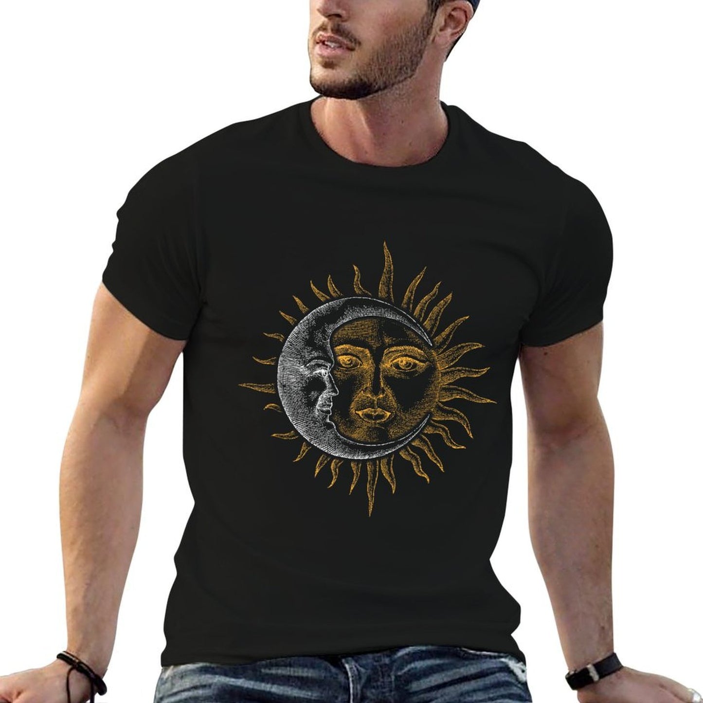 Vintage Astronomy Stars Sun Moon Planets Astronaut  Breathable T-Shirt