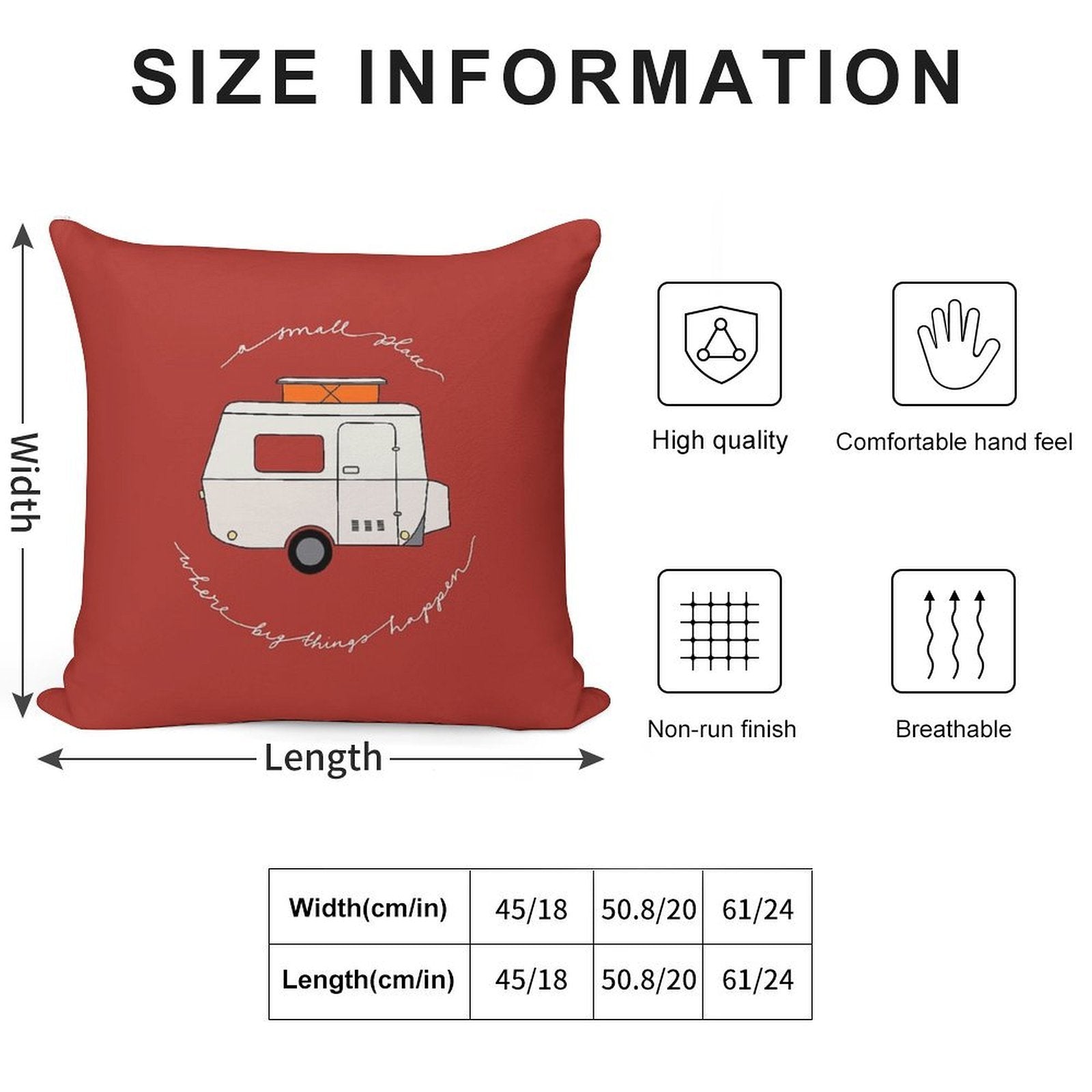A Small Place Where Big Things Happen - Red Soft Short Plush Fabric Throw Pillow
