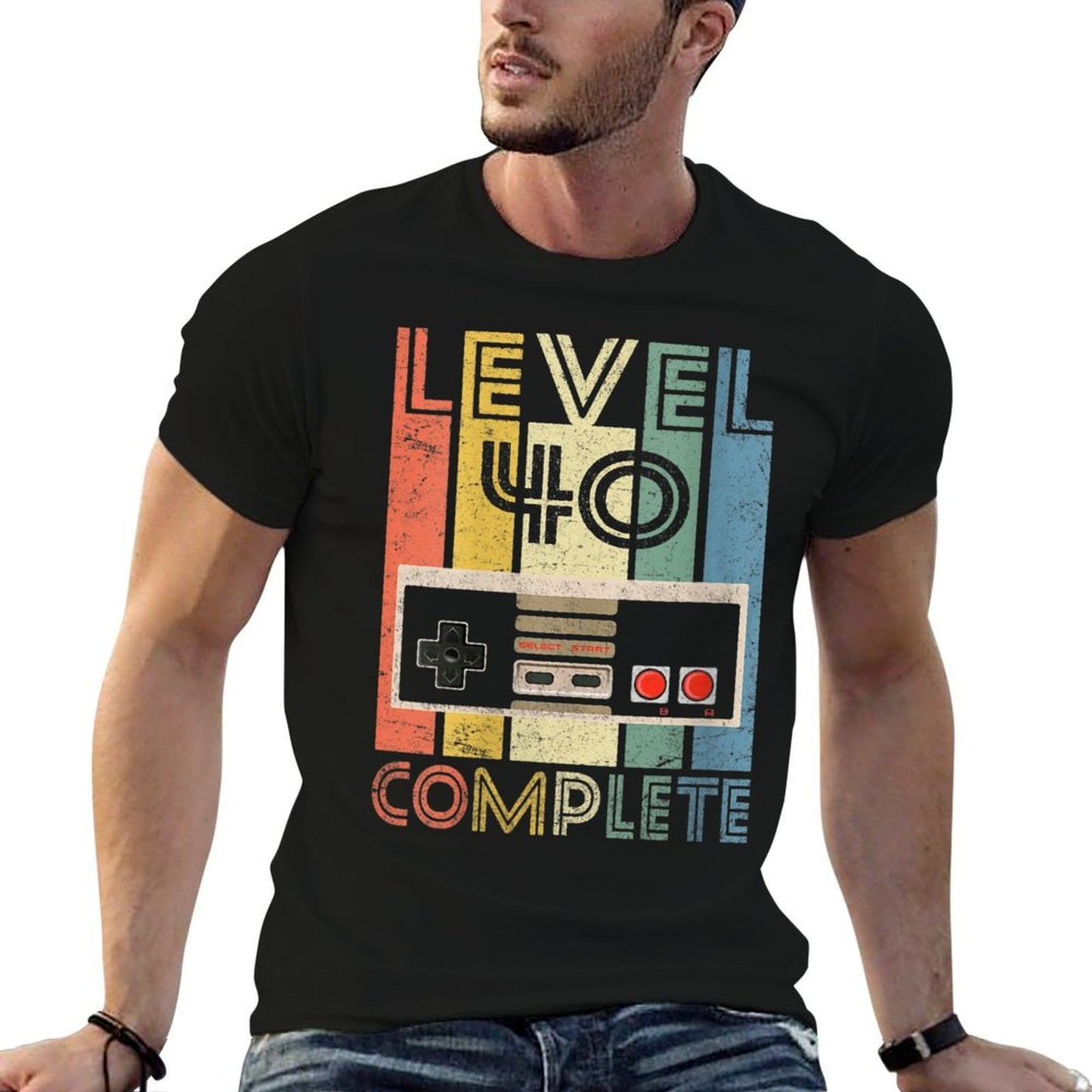 Womens Video Game Controller Level 40 Complete 40th Birthday Gamer Trendy Pattern T-Shirt