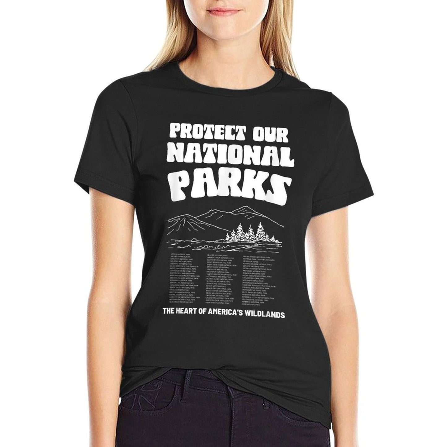 Vintage Granola Girl Aesthetic Protect Our National Parks Easy-care T-Shirt
