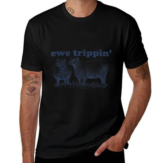 Sheep Farmer  Ewe Trippin  Funny Sheep Pun  Cotton T-Shirt