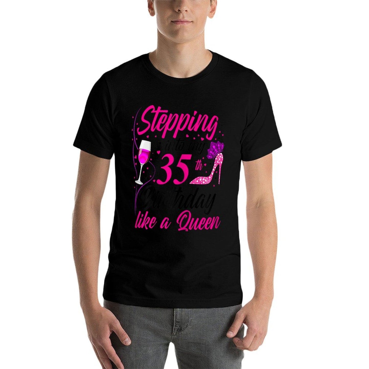 Stepping Into My 35th Birthday Like A Queen I 35th Birthday Soft T-Shirt
