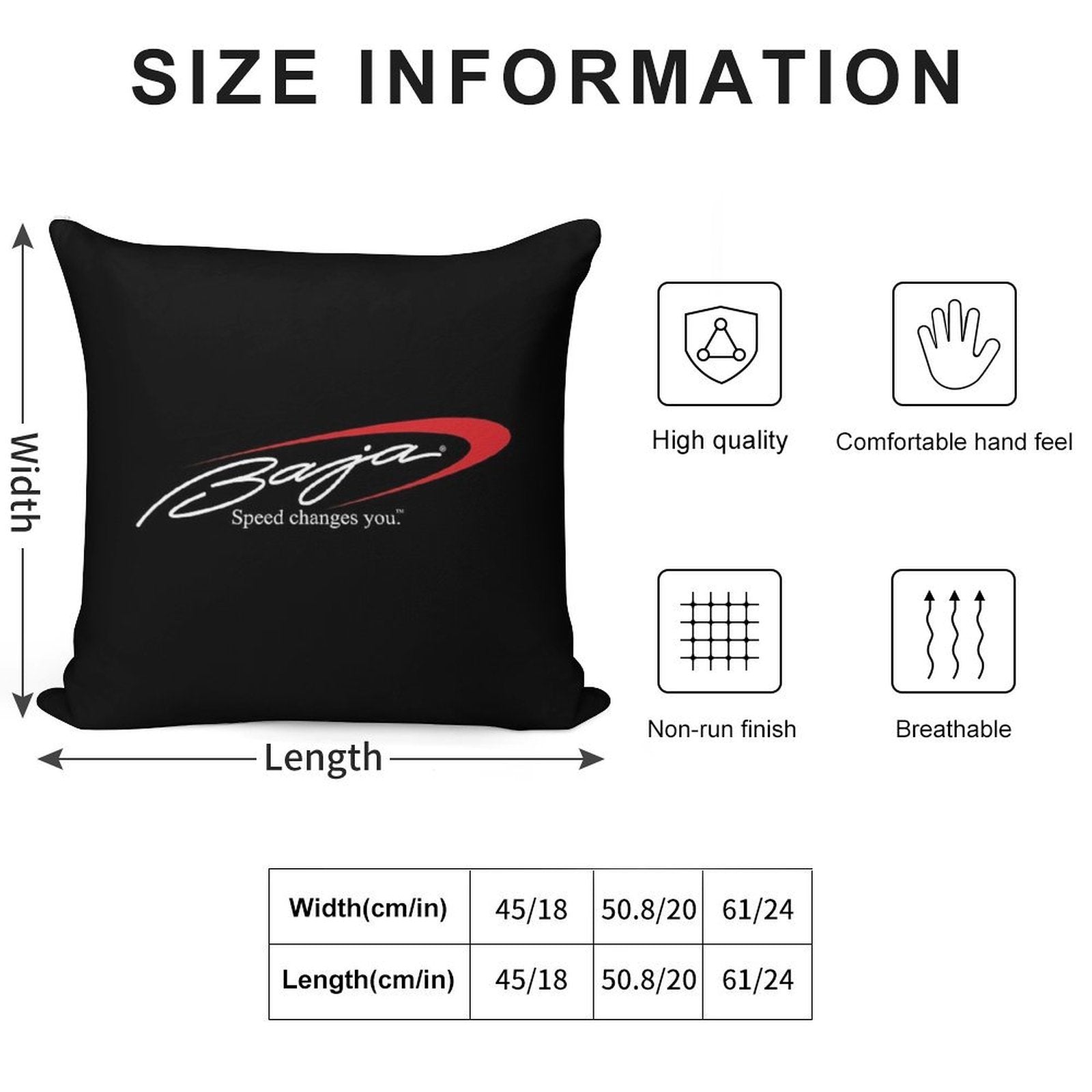 BAJA POWER BOATS Pocket Soft High-Density Material Throw Pillow