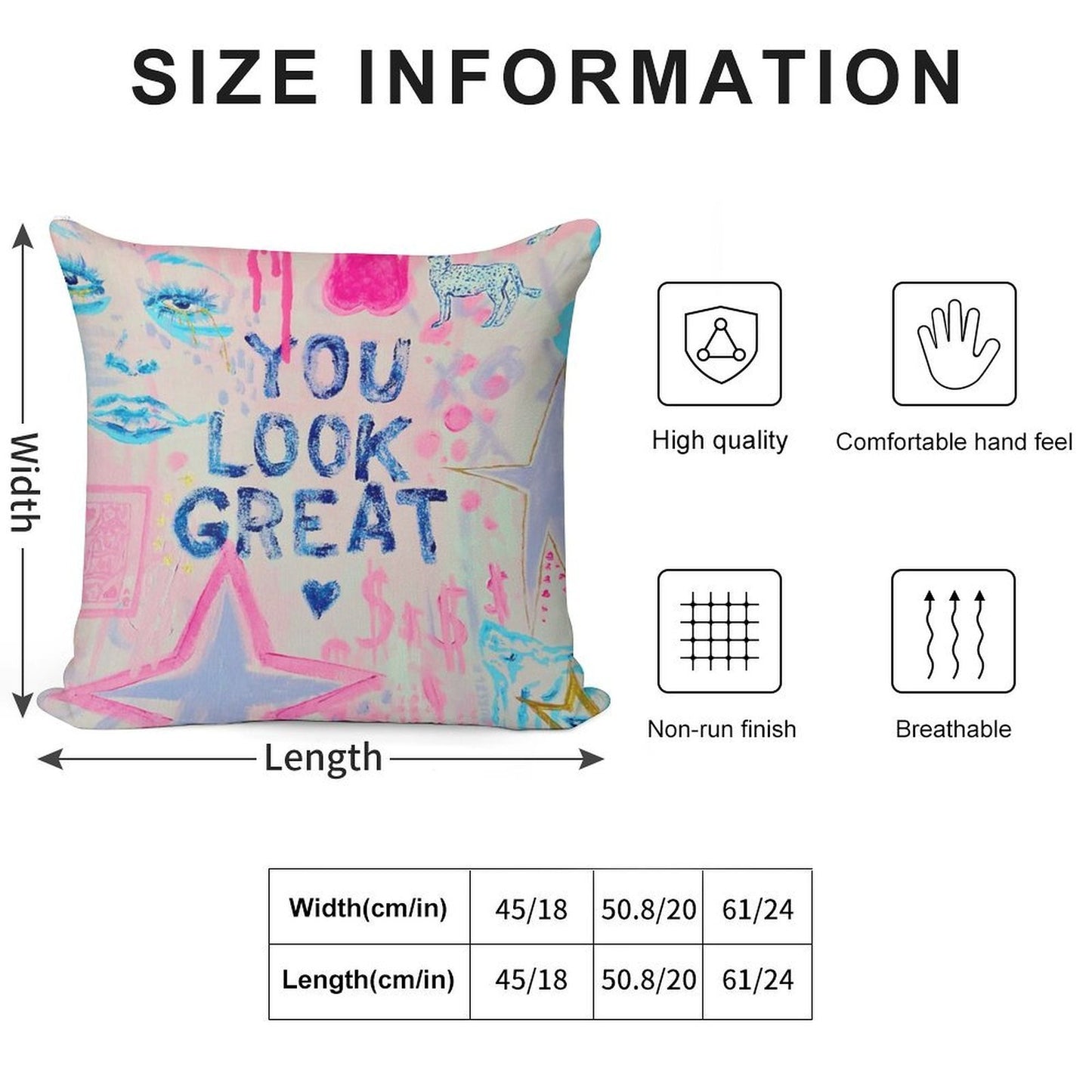You Look Great Collage Soft Anti-Pilling Throw Pillow
