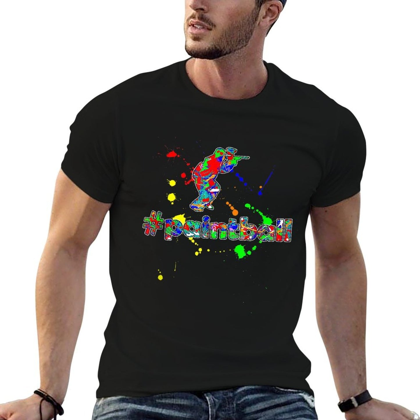 #Paintball Splatter Painting Watercolor Paintball T-shirt Slim-fit Cut T-Shirt