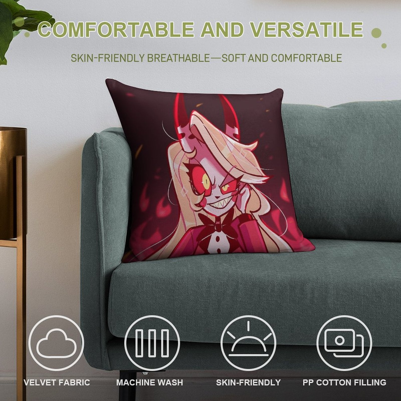 Hazbin Hotel Charlie Soft Easy Maintenance Throw Pillow