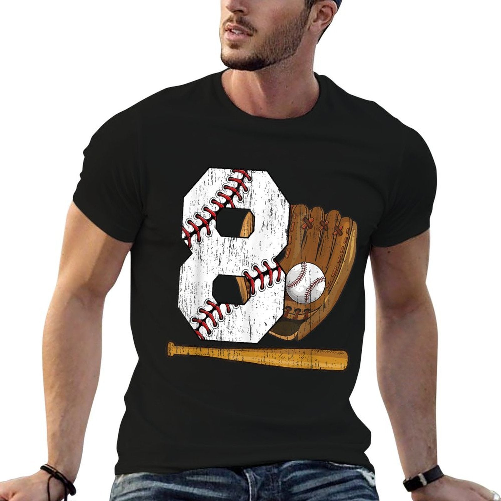 8th Birthday Baseball Boy Eight Year Old Baseball Player  Breathable T-Shirt