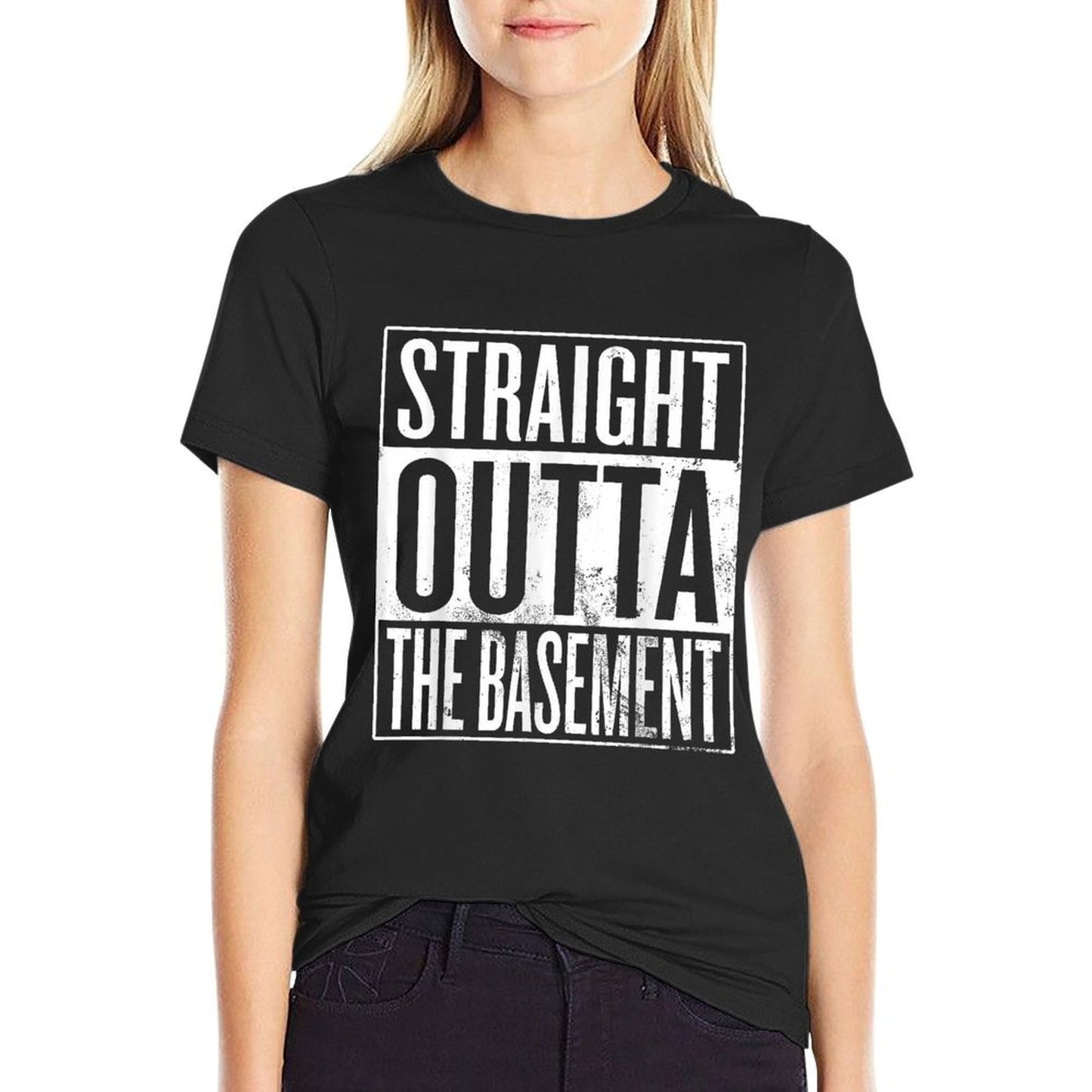 Straight Outta The Basement, Mom's Basement Humor Stretchy T-Shirt