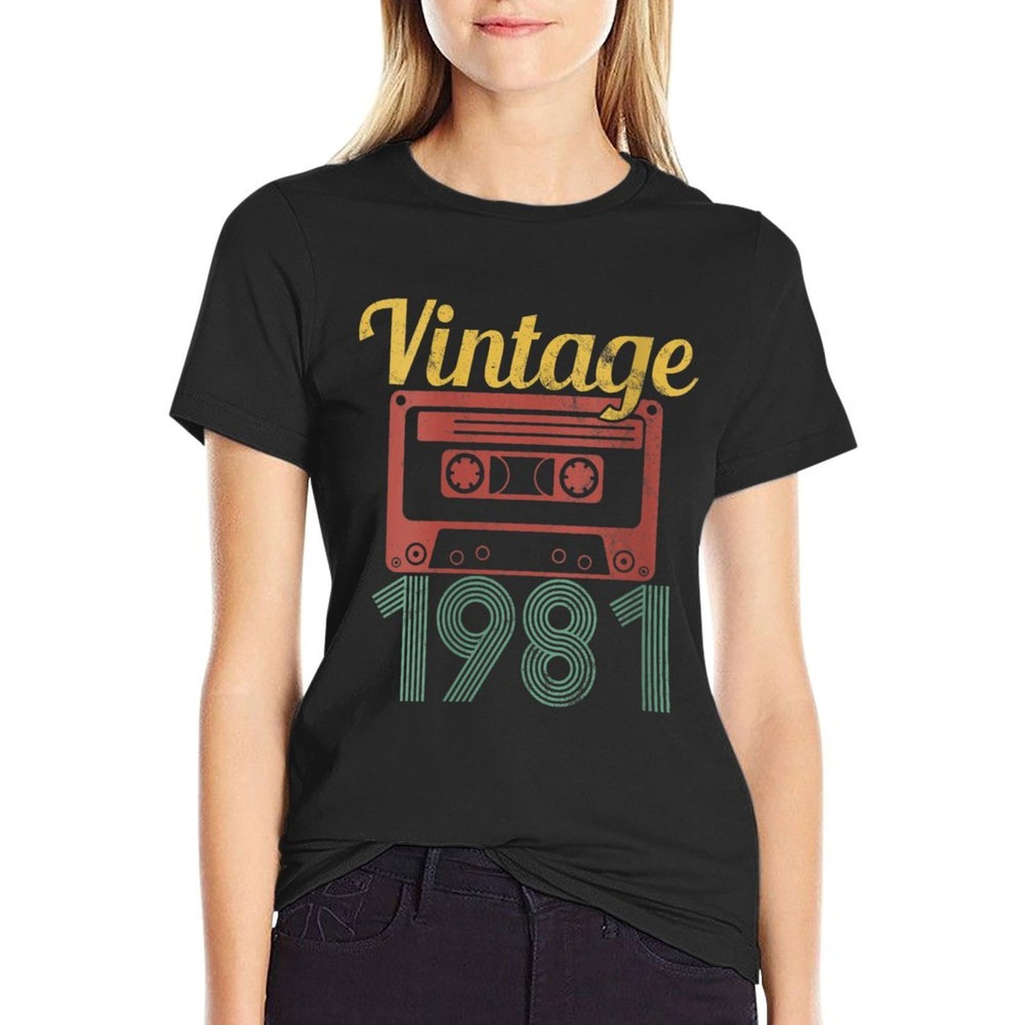 Womens 40th Birthday Gift Retro Cassette 40 Years Vintage 1981 Odor-resistant T-Shirt