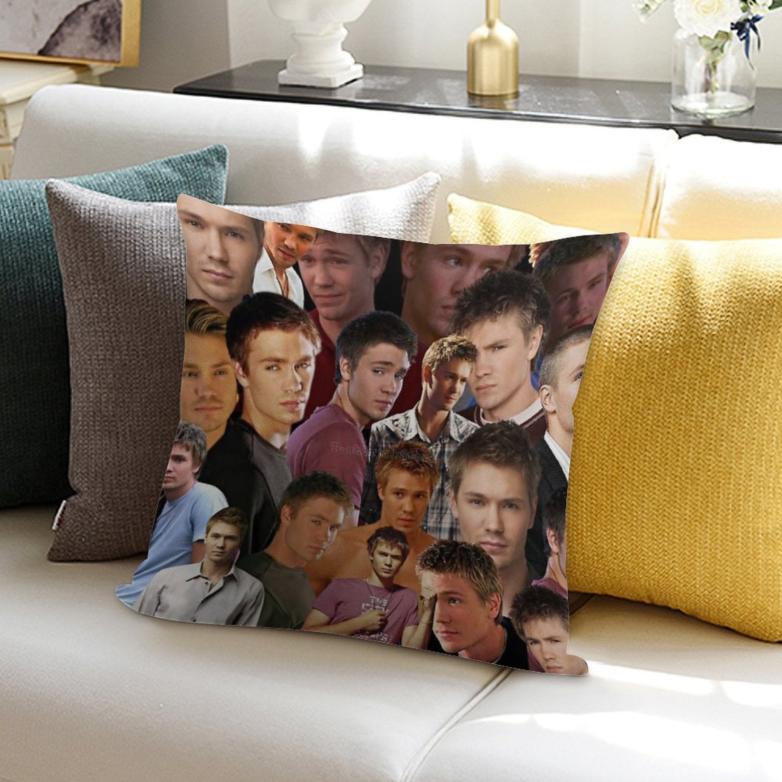 Lucas Scott Photo Collage Soft Decorative Cover Throw Pillow