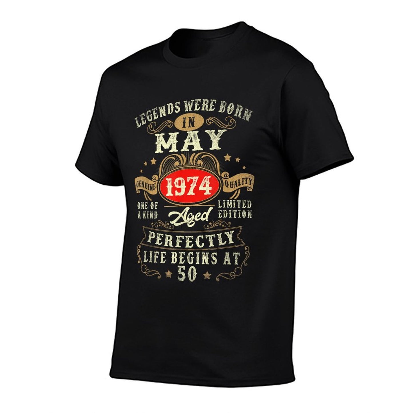 Vintage Made In May 1974 50th Birthday Gift Men 50 Year Old High-quality Stitching T-Shirt