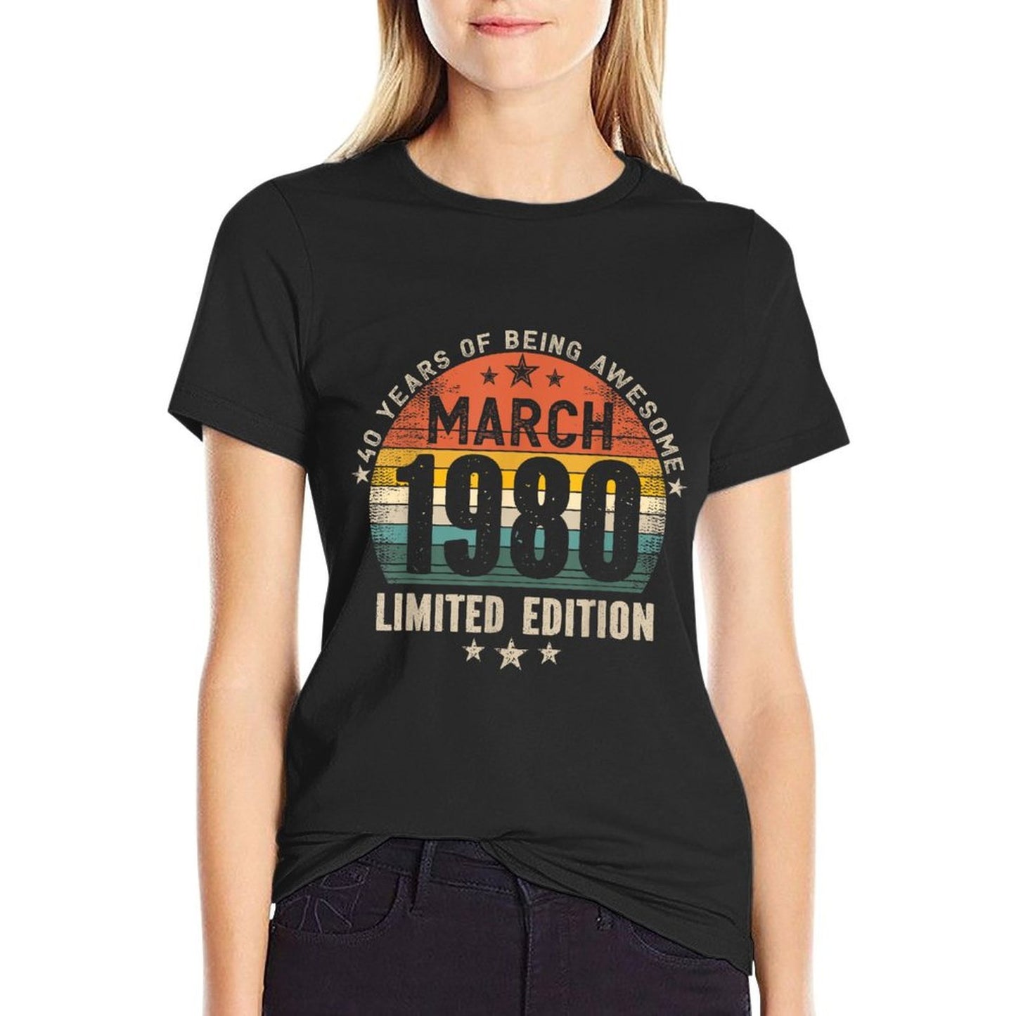 40 Years Old - Made in March 1980 - Vintage 40th Birthday  Versatile T-Shirt
