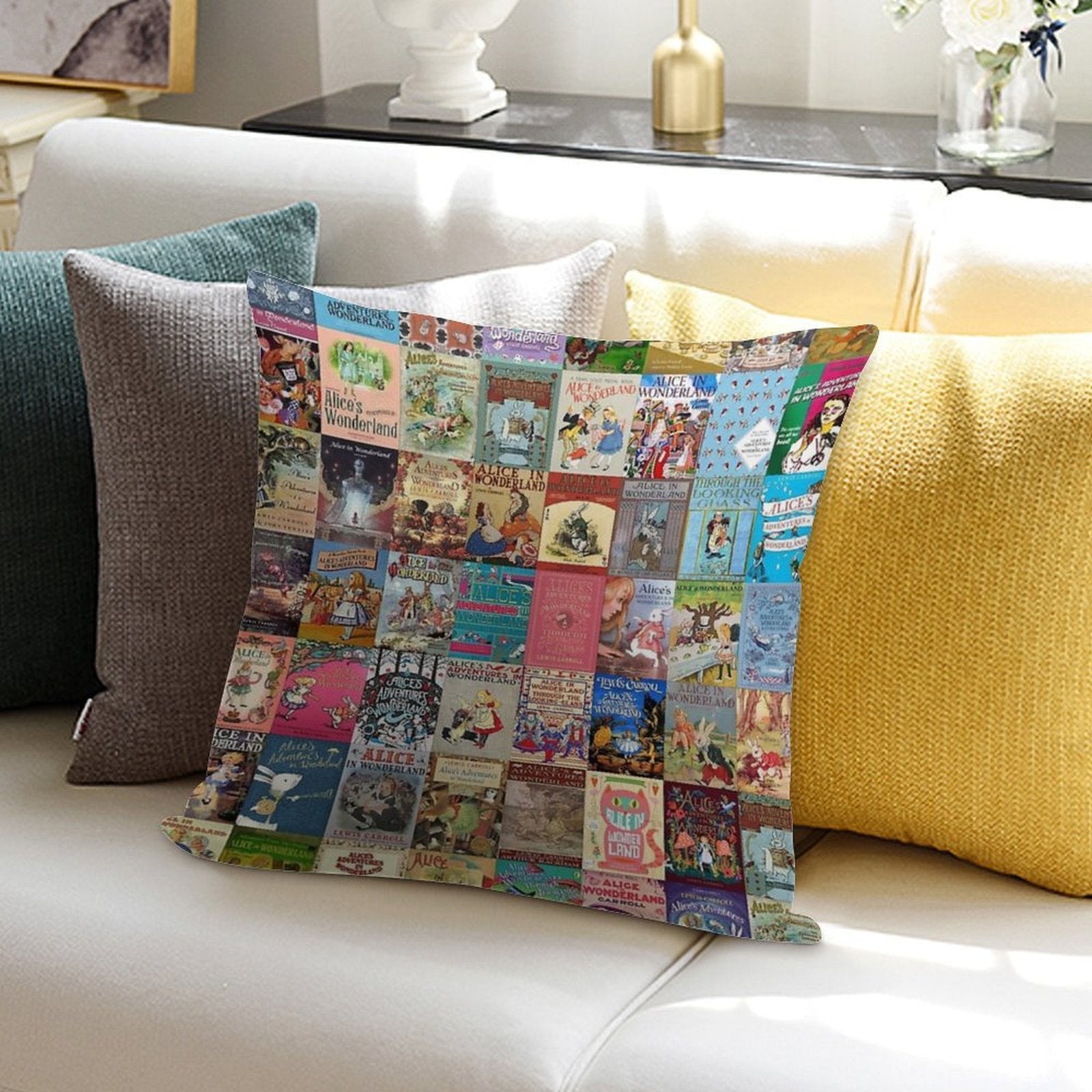 Alice in Wonderland Soft Skin-Friendly Throw Pillow