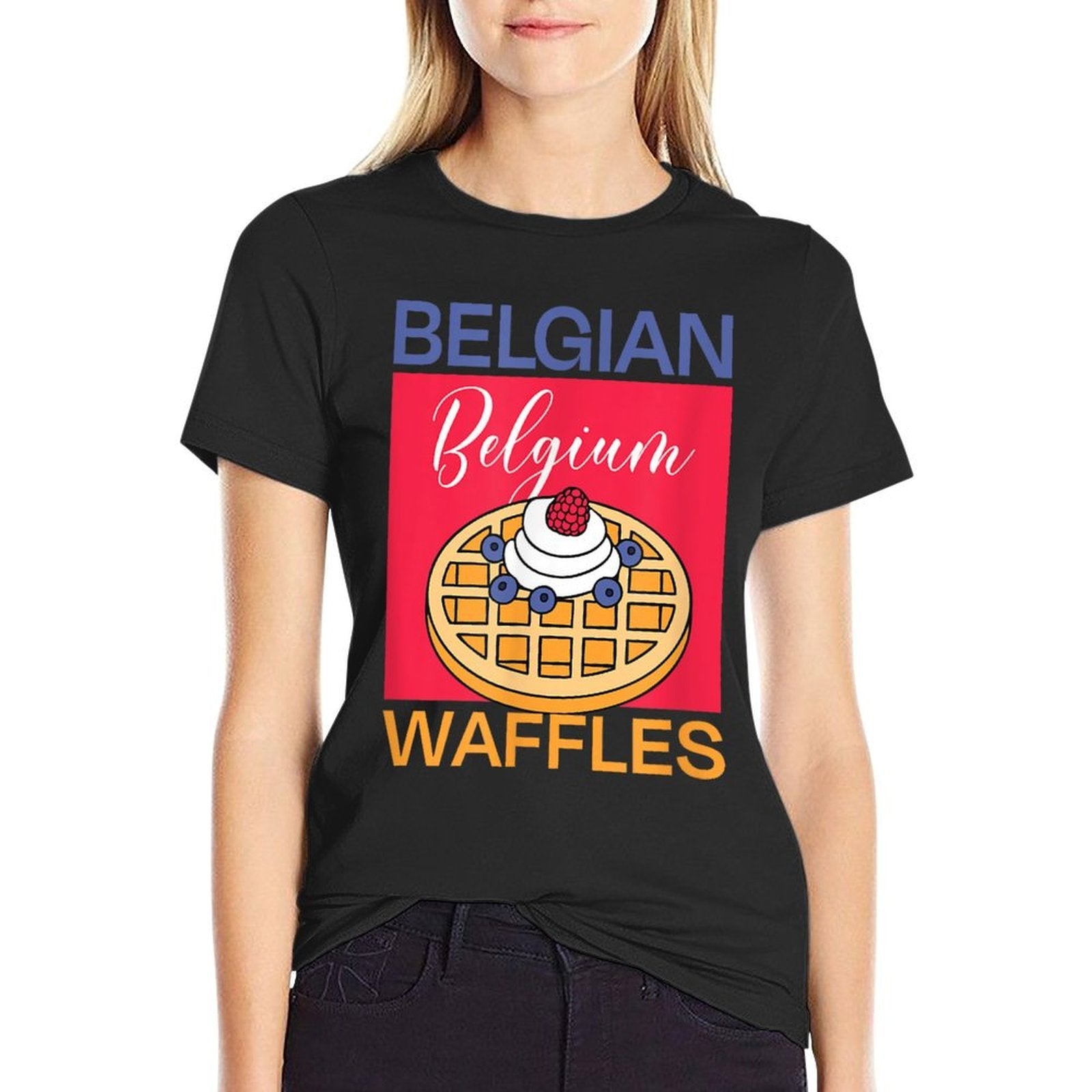 Belgium Food Waffles Hobby Chef  Trendy Pattern T-Shirt