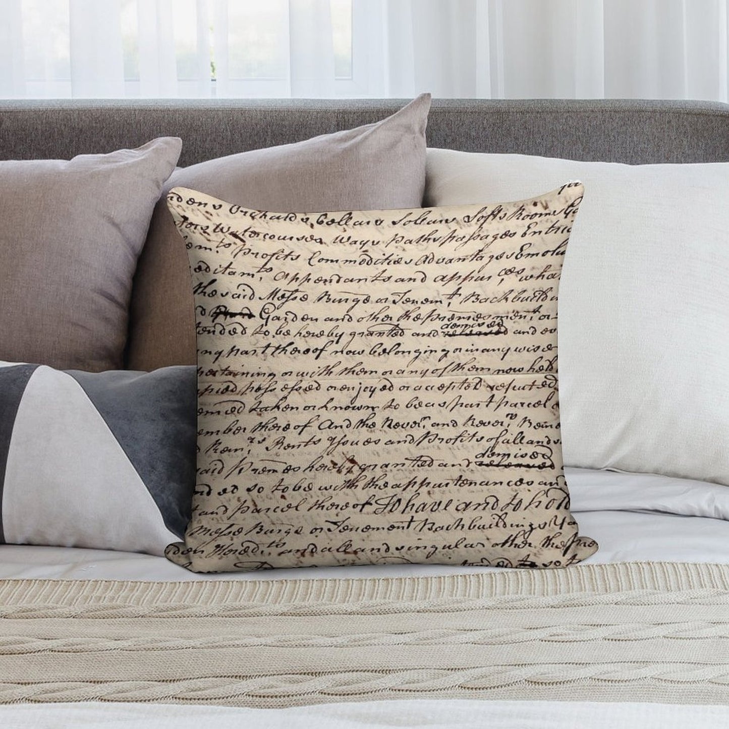 Old Letter Soft Gift Ready Throw Pillow