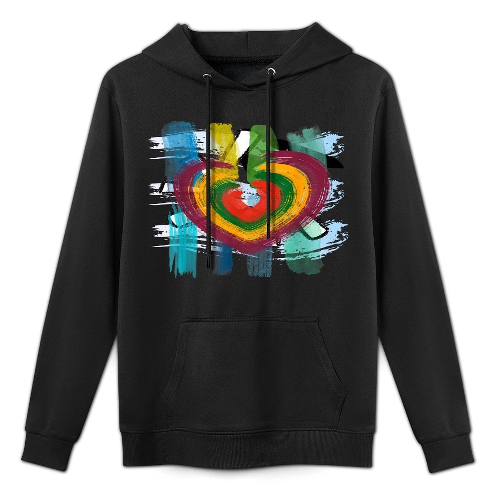 Abstract Heart  Painterly Valentine Abstract Art Durable Construction Hoodie