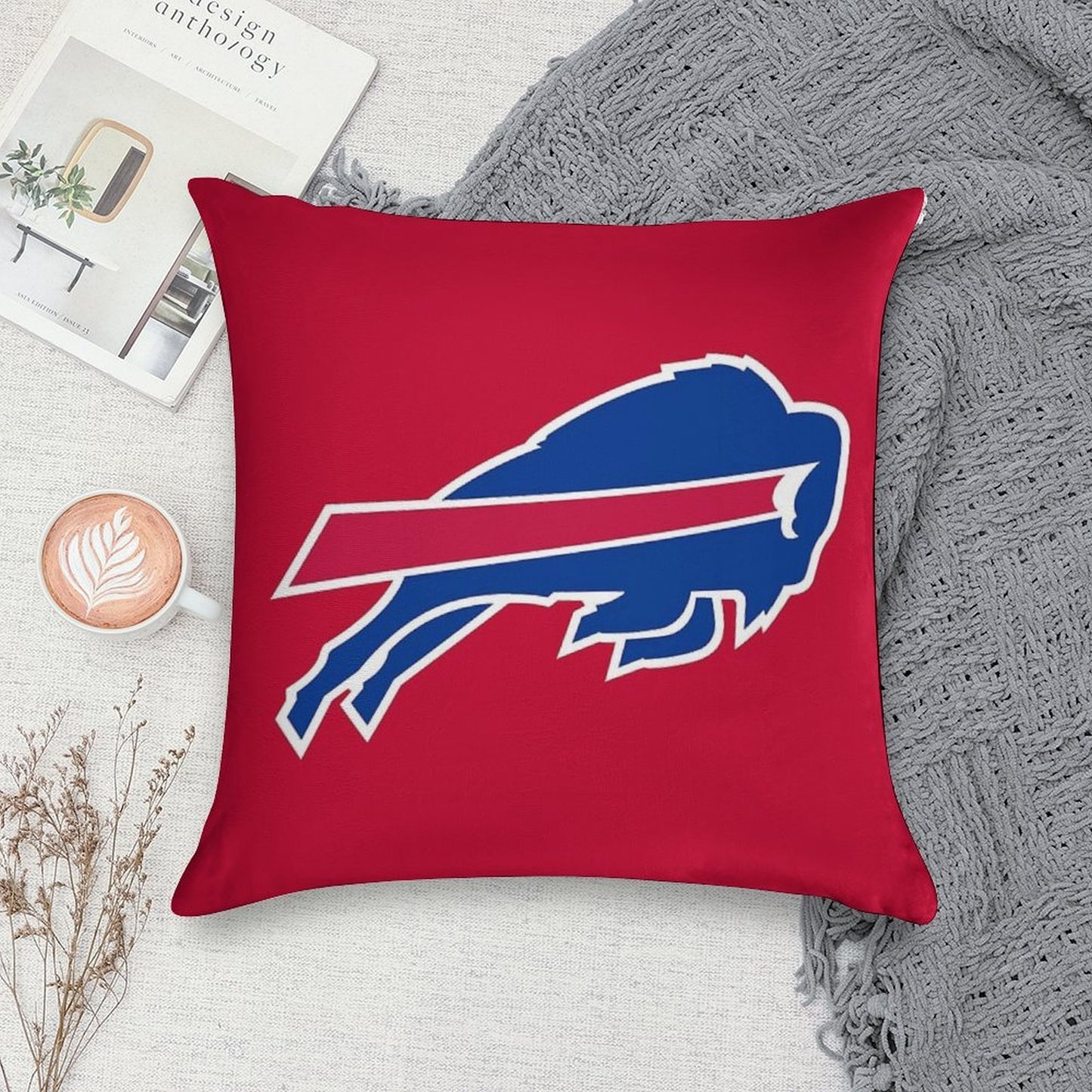 The_Bills_Logo Soft High-Density Material Throw Pillow