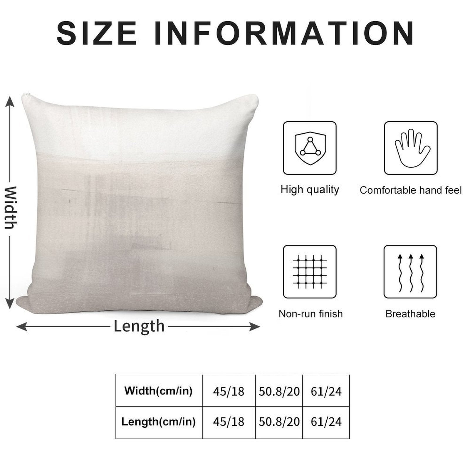 Beige Horizon Minimalist Abstract Landscape Soft Warmth Comfort Throw Pillow