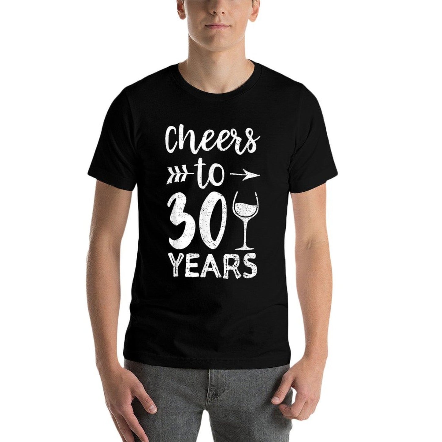 Wine Lover Cheers To 30 Years 30th Birthday Comfortable T-Shirt