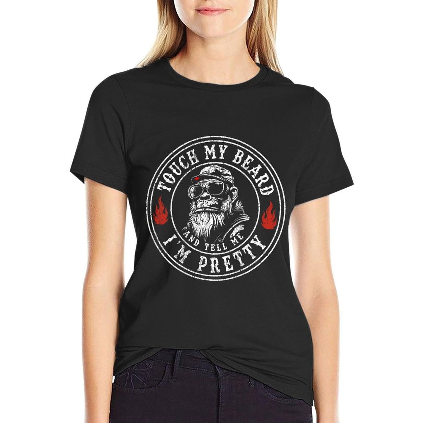 (On Back) Touch My Beard And Tell Me Im Pretty Monkey Men Relaxed-fit T-Shirt