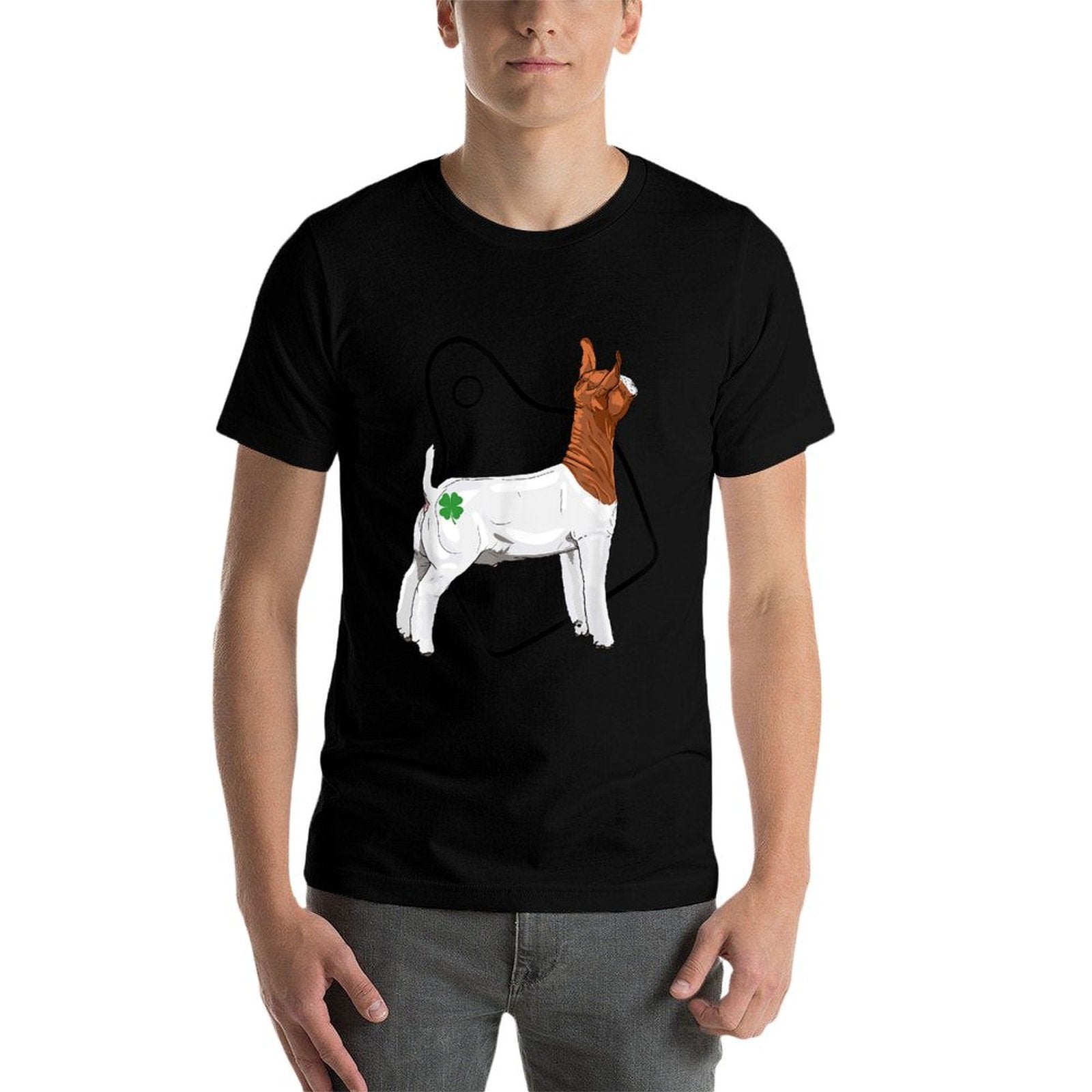 Show Market Wether Boer Goat Four Leaf Clover And Eartag  Classic T-Shirt