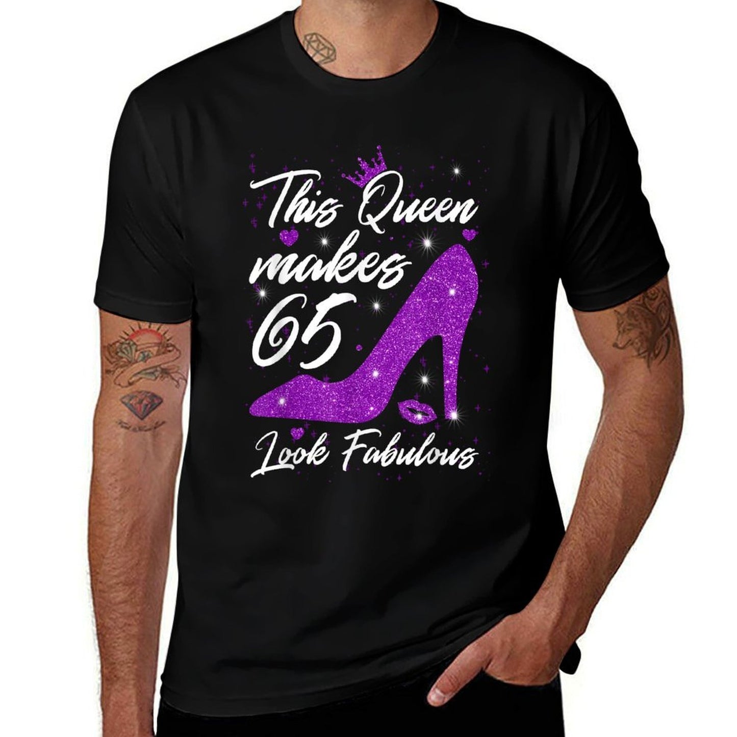 This Queen Makes 65 Look Fabulous 65th Birthday  High-quality Stitching T-Shirt