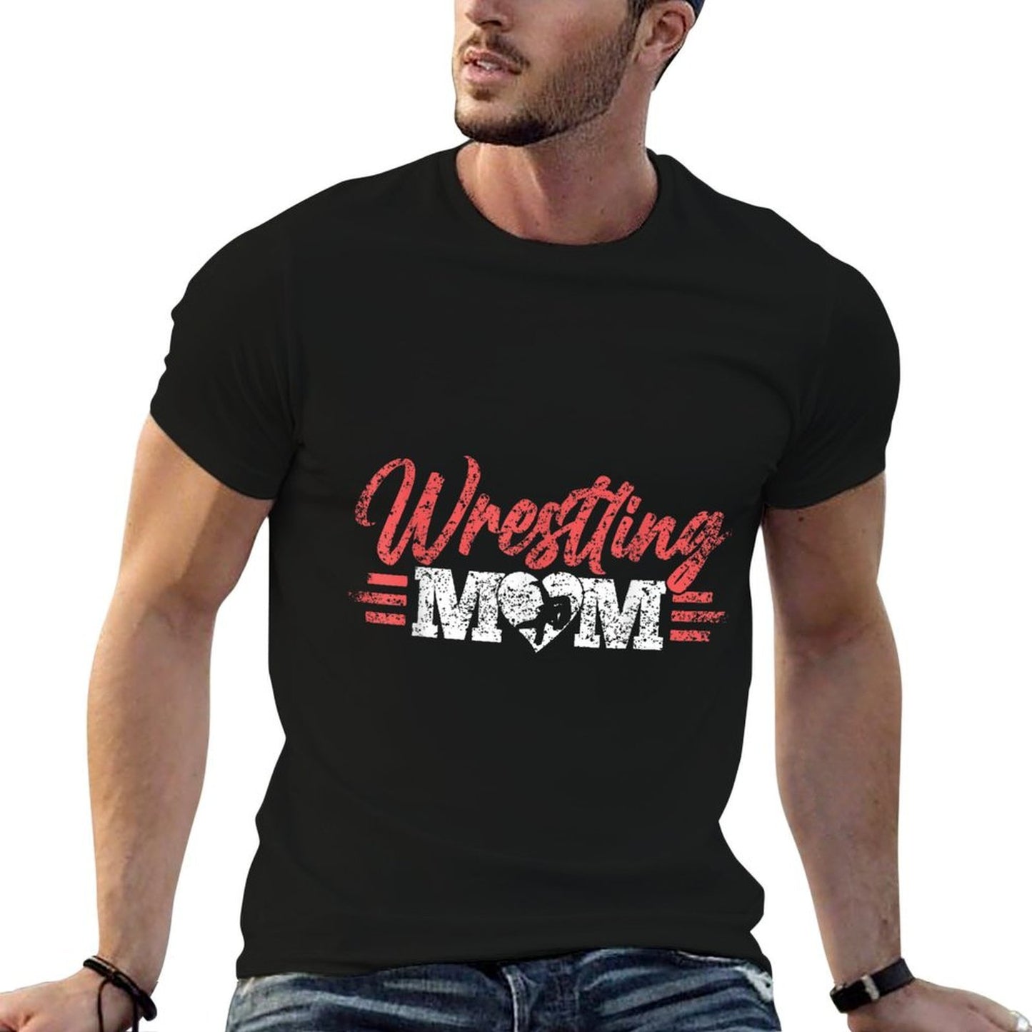 Wrestling Mom Martial Arts Wrestler Wrestle Hobby Mother Rolled Sleeves T-Shirt