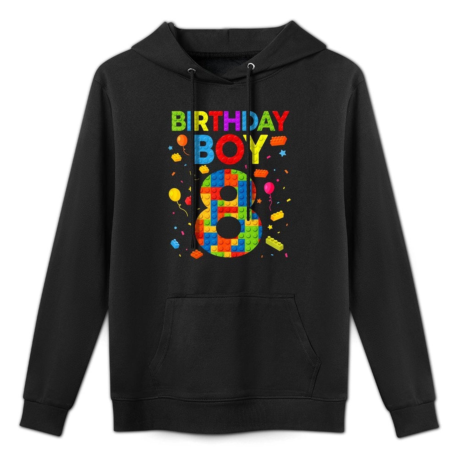 8 Birthday Boy 8 Year Old Building Blocks Easy Care Hoodie