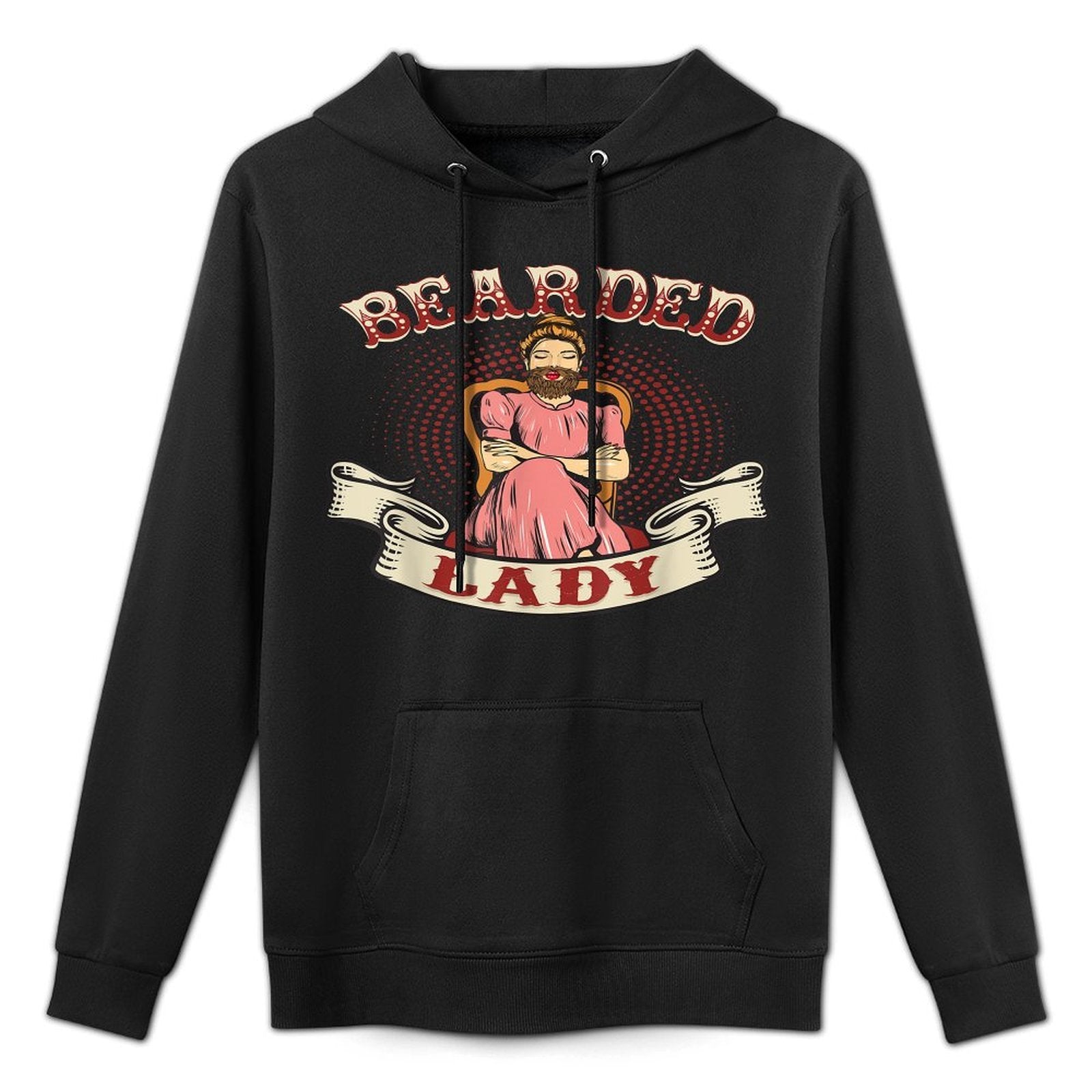 Bearded Lady Tshirt - Vintage Circus Bearded Lady Costume Colorfast Hoodie