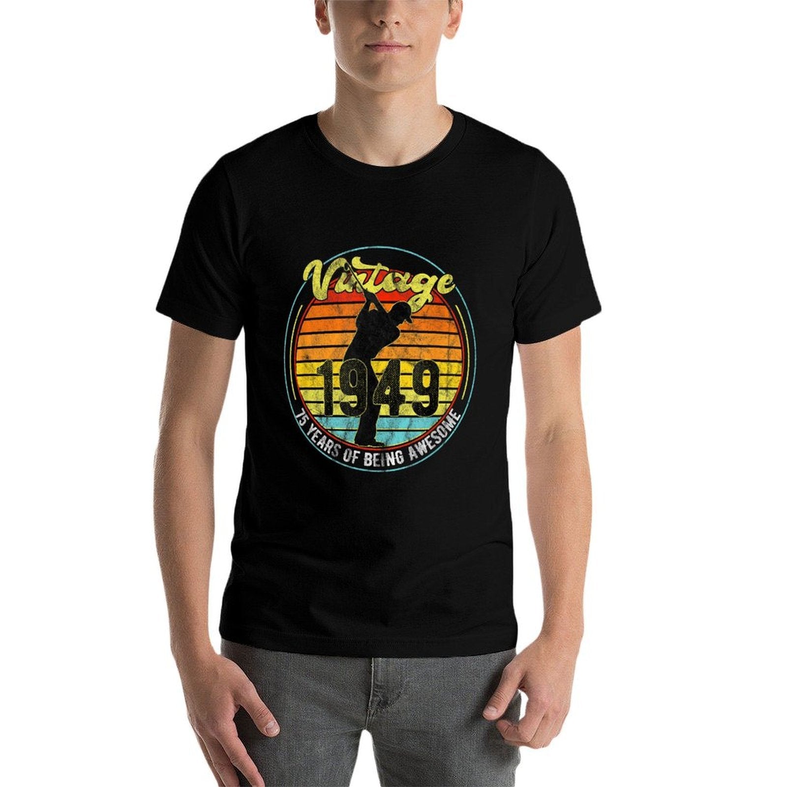 75 Year Old Gifts Vintage Golf Golfer 1949 75th Birthday  High-quality Stitching T-Shirt