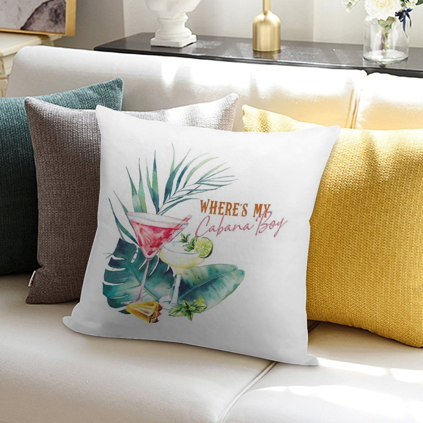 Where's My Cabana Boy Soft Ultra-Soft Texture Throw Pillow