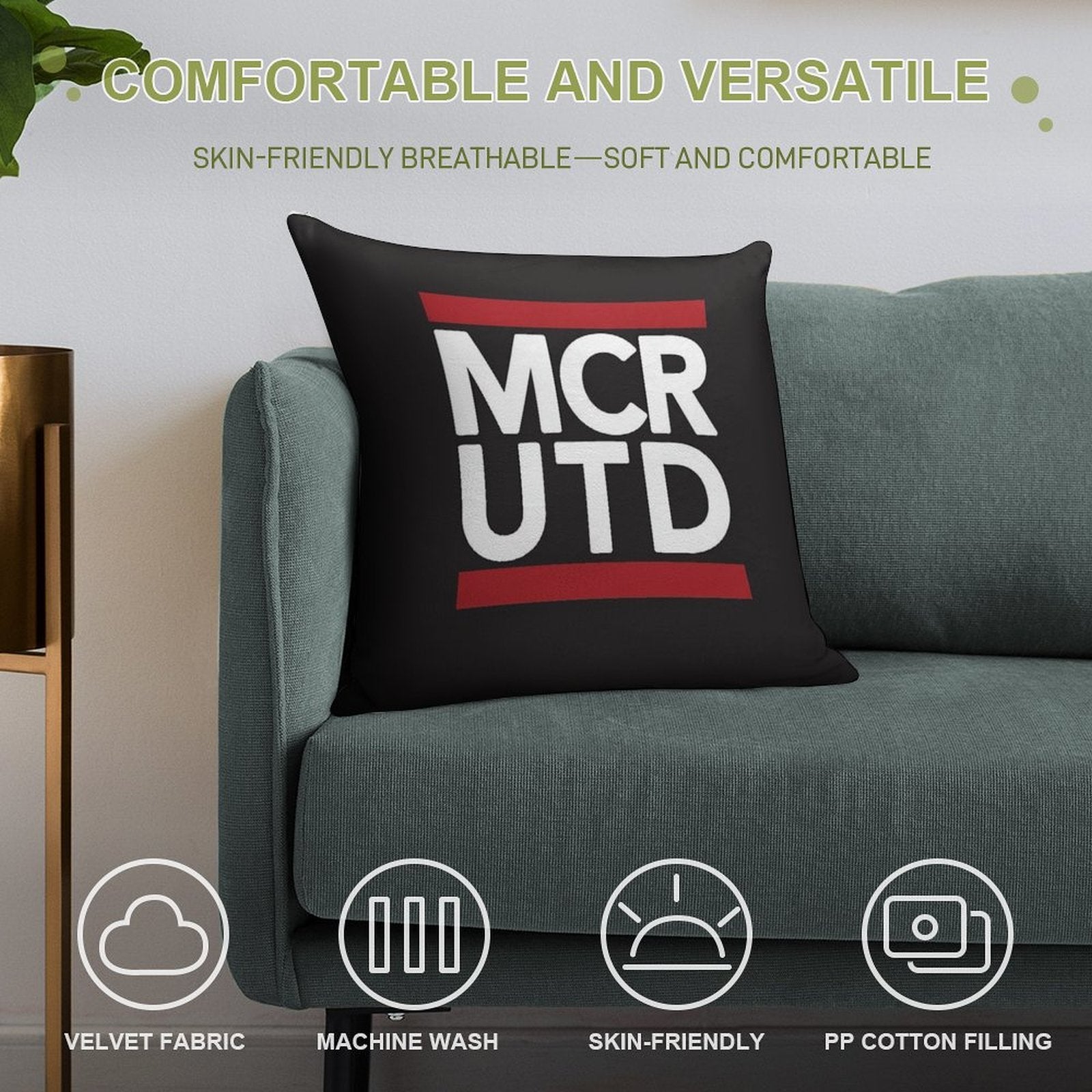 MCR UTD Soft Bedroom Essential Throw Pillow