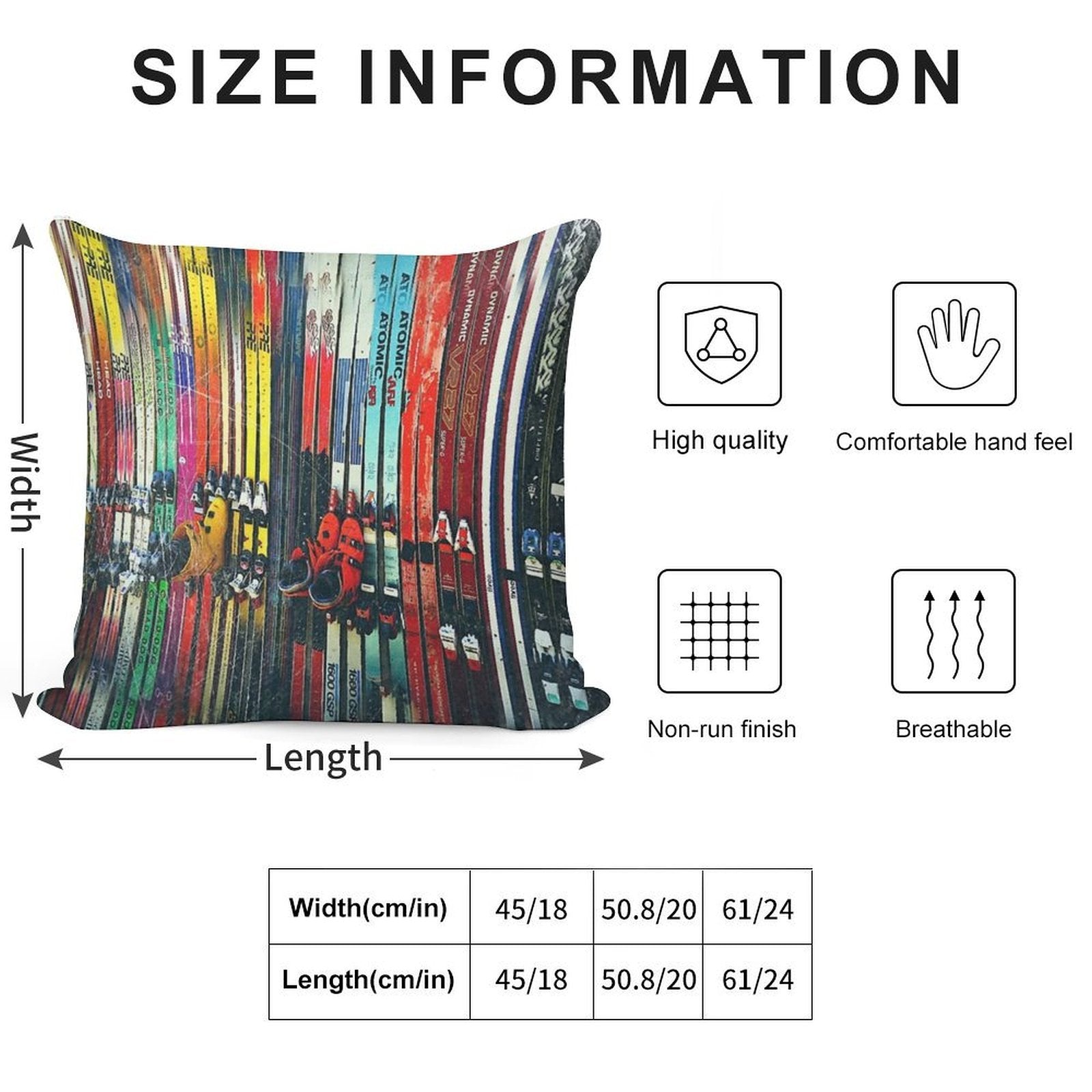 Ski Sun Valley Soft Hidden Zipper Throw Pillow