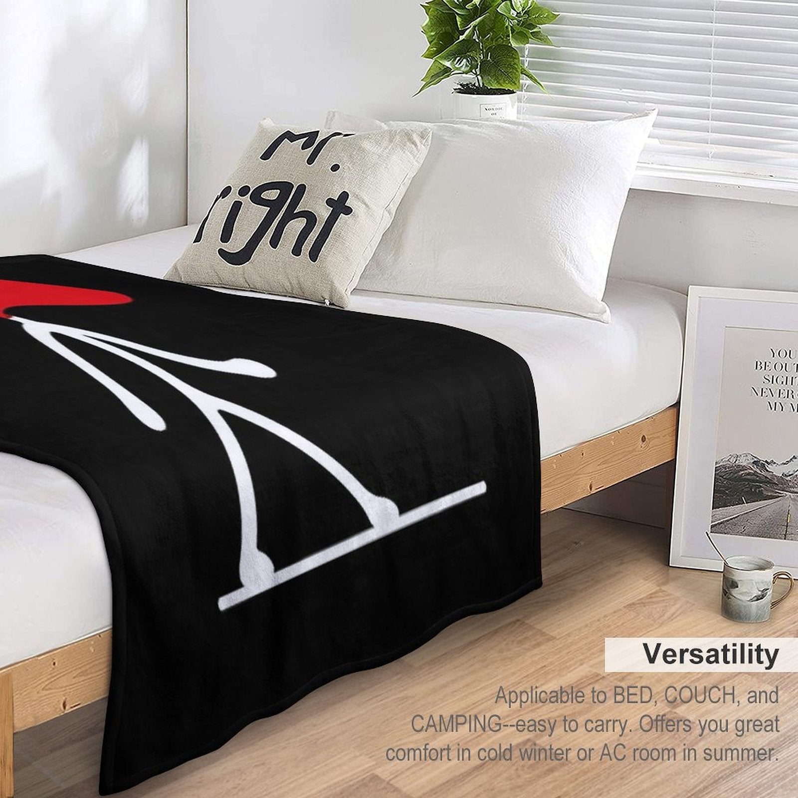 Walking Red Flag Velvety-soft Throw Blanket