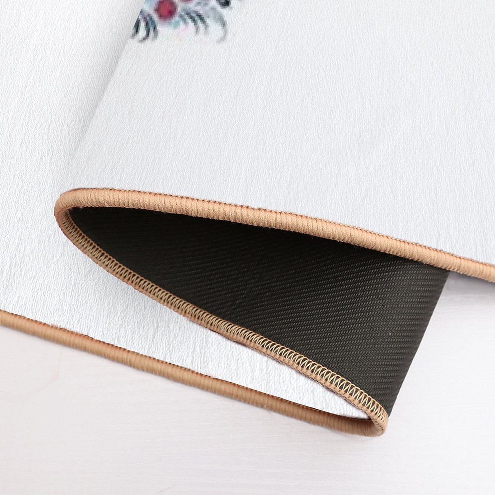 Lovebirds in Petrykivka Floral Garden  Eco-Friendly Bath Mat