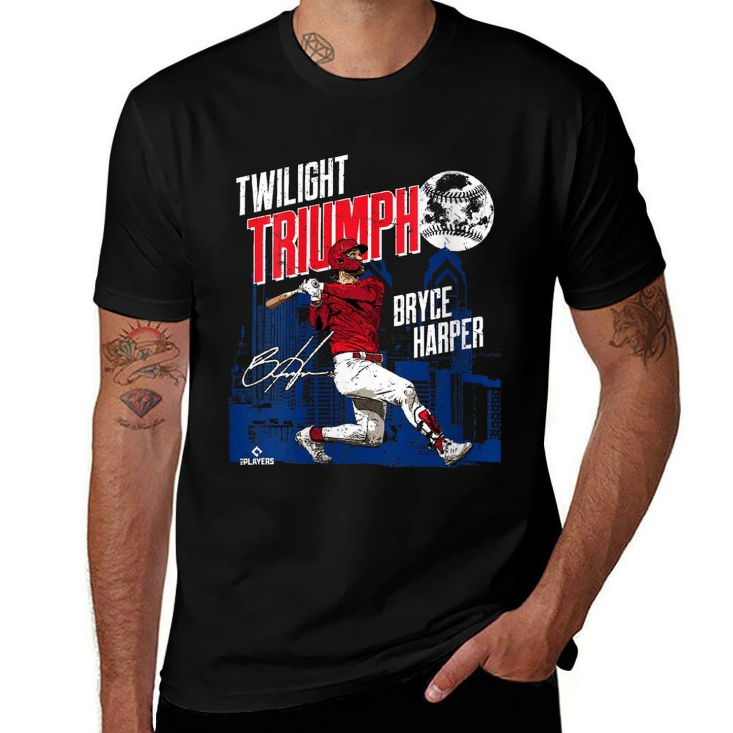 Womens Twilight Triumph Bryce Harper Philadelphia MLBPA Summer-ready Fabric T-Shirt