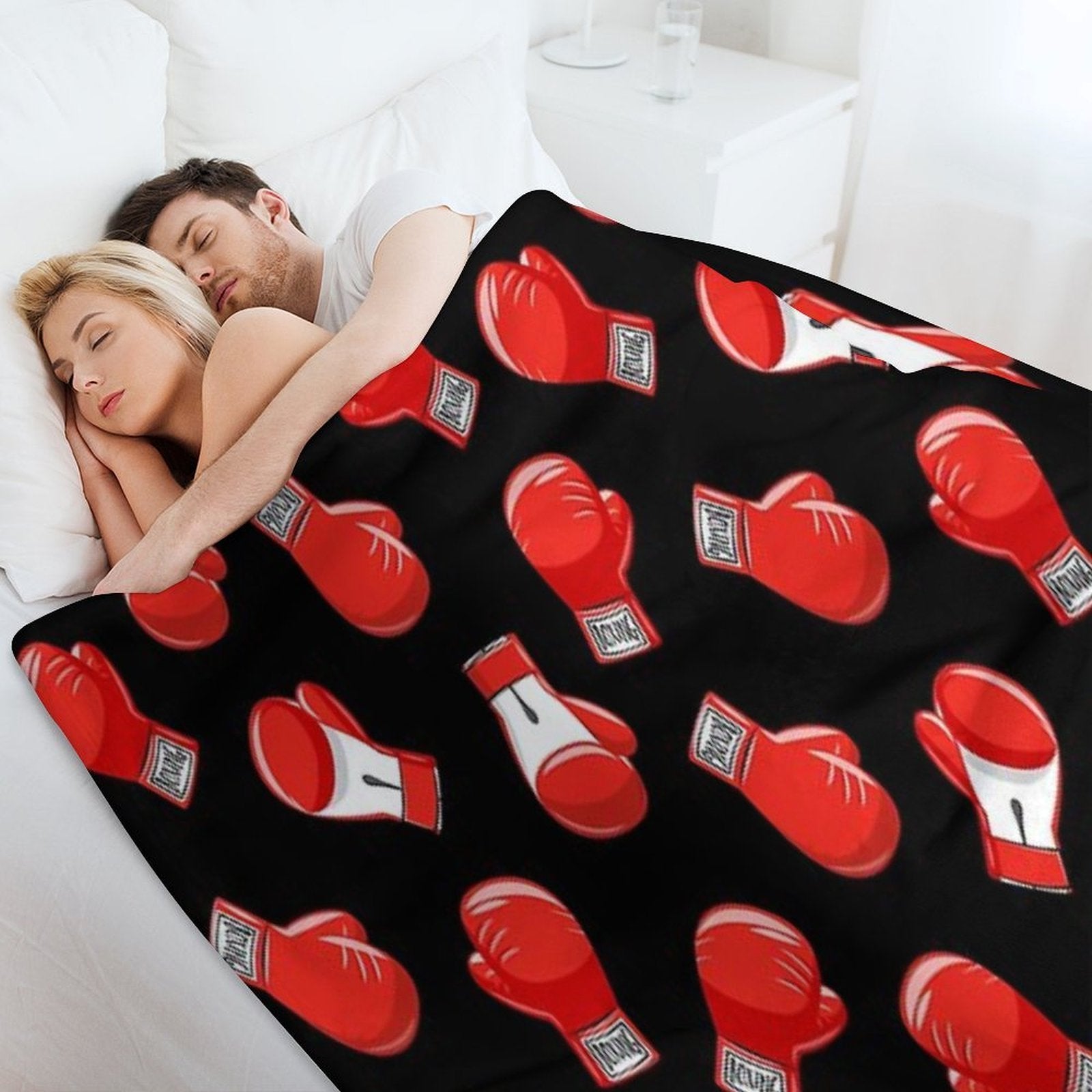 Red Boxing Gloves Anti-pilling Throw Blanket