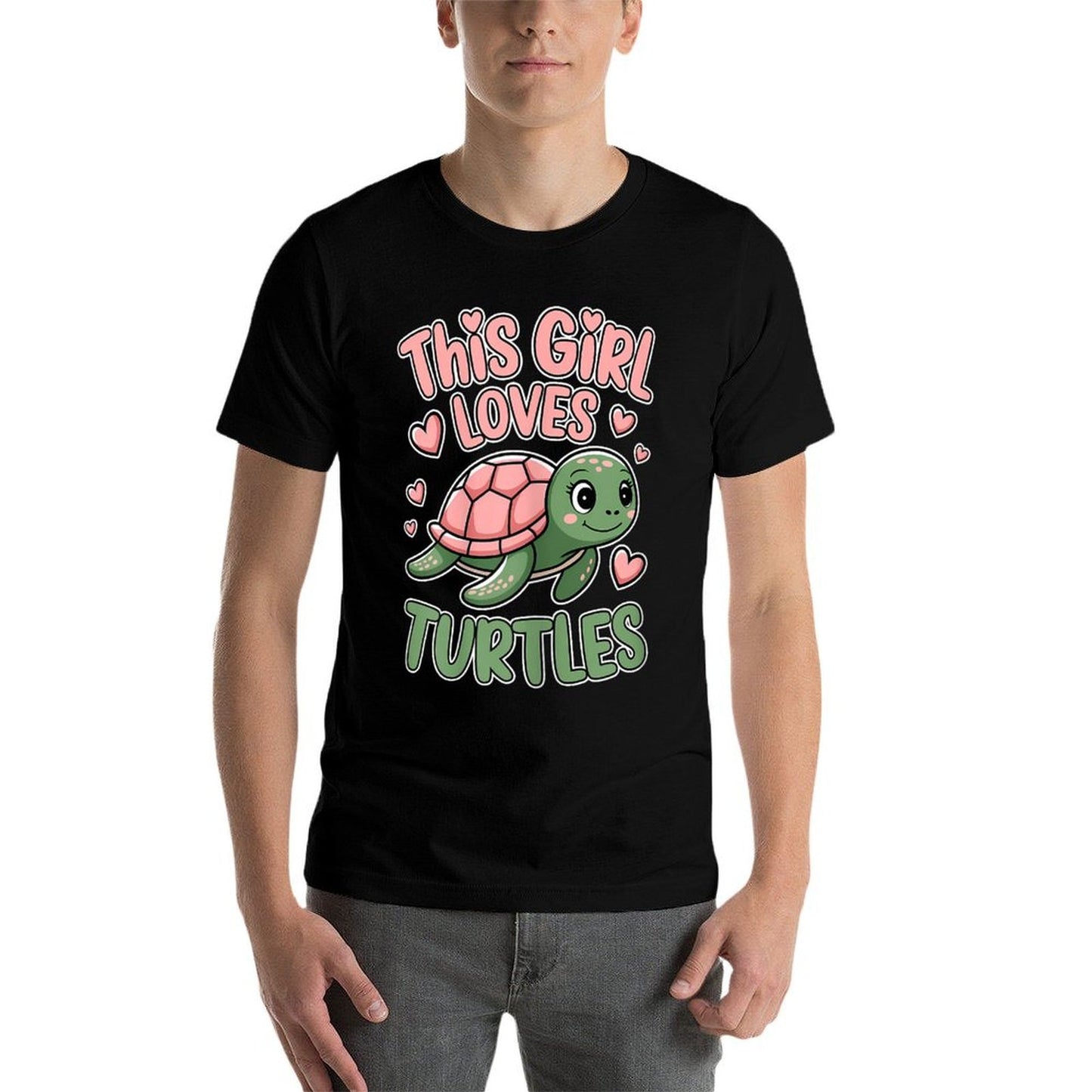 This Girl Loves Turtles Funny Sea Turtle  Summer-ready Fabric T-Shirt