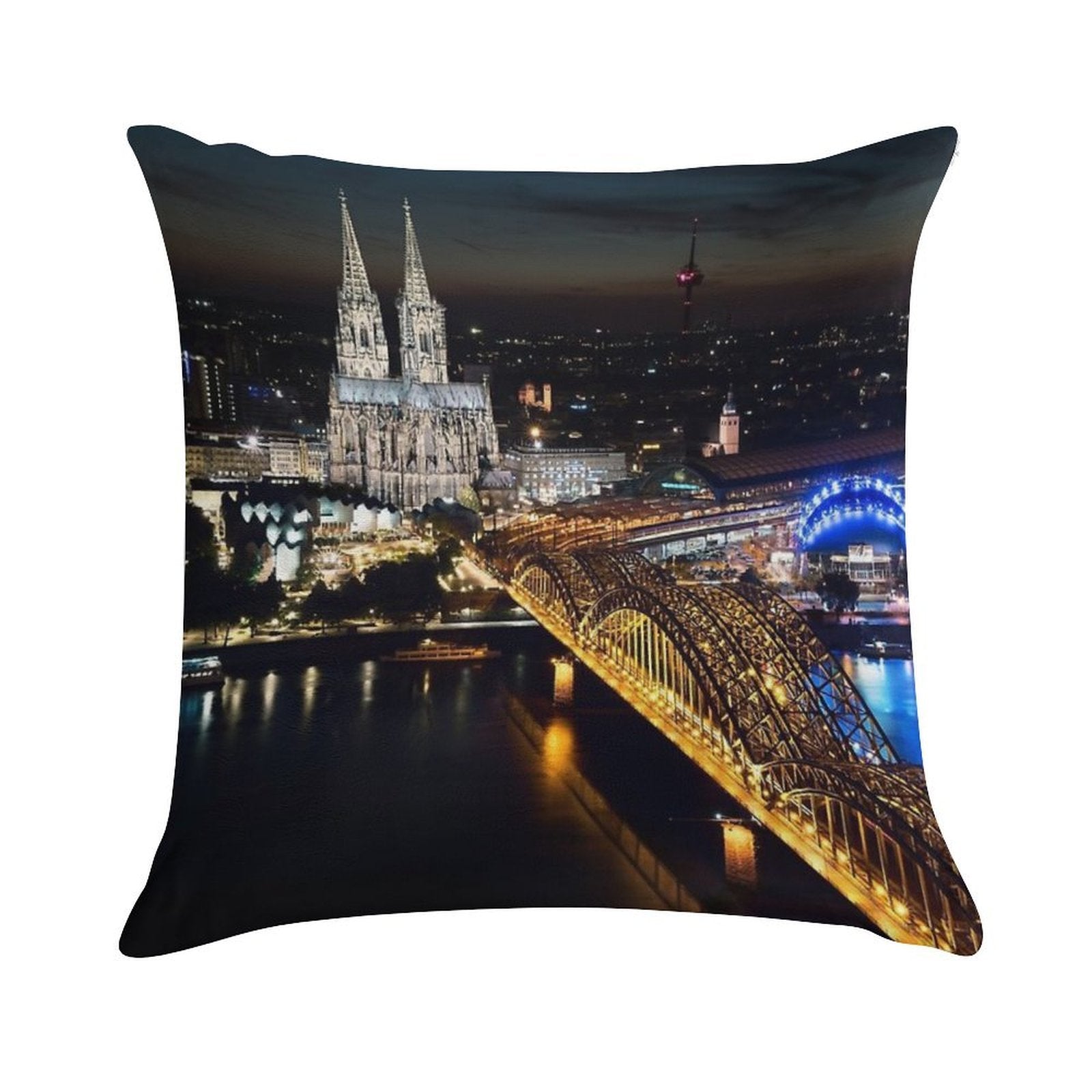 Cologne Cathedral Soft Durable Construction Throw Pillow